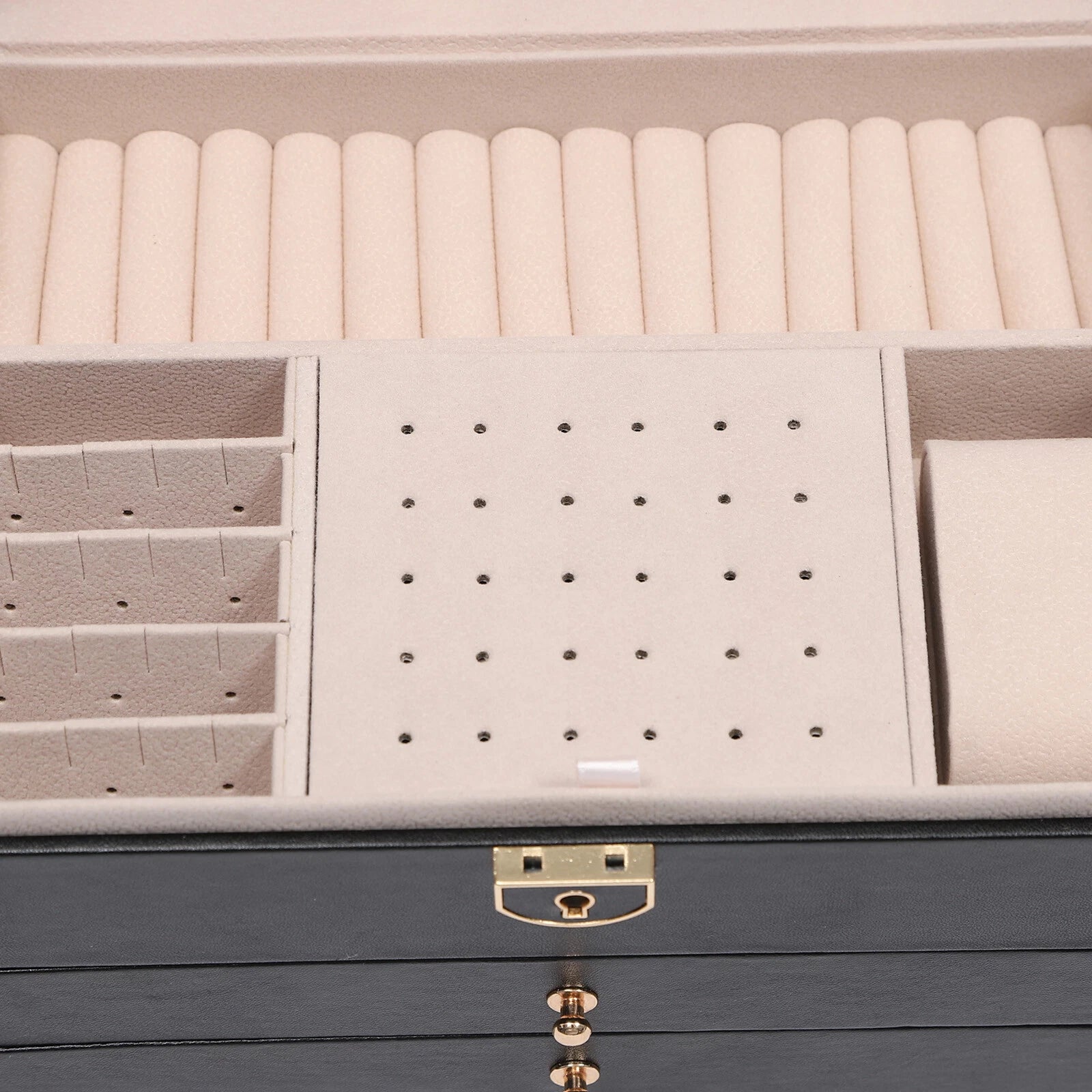 3-Layer Lockable Jewelry Box Organizer with Velveteen Lining | eBay
