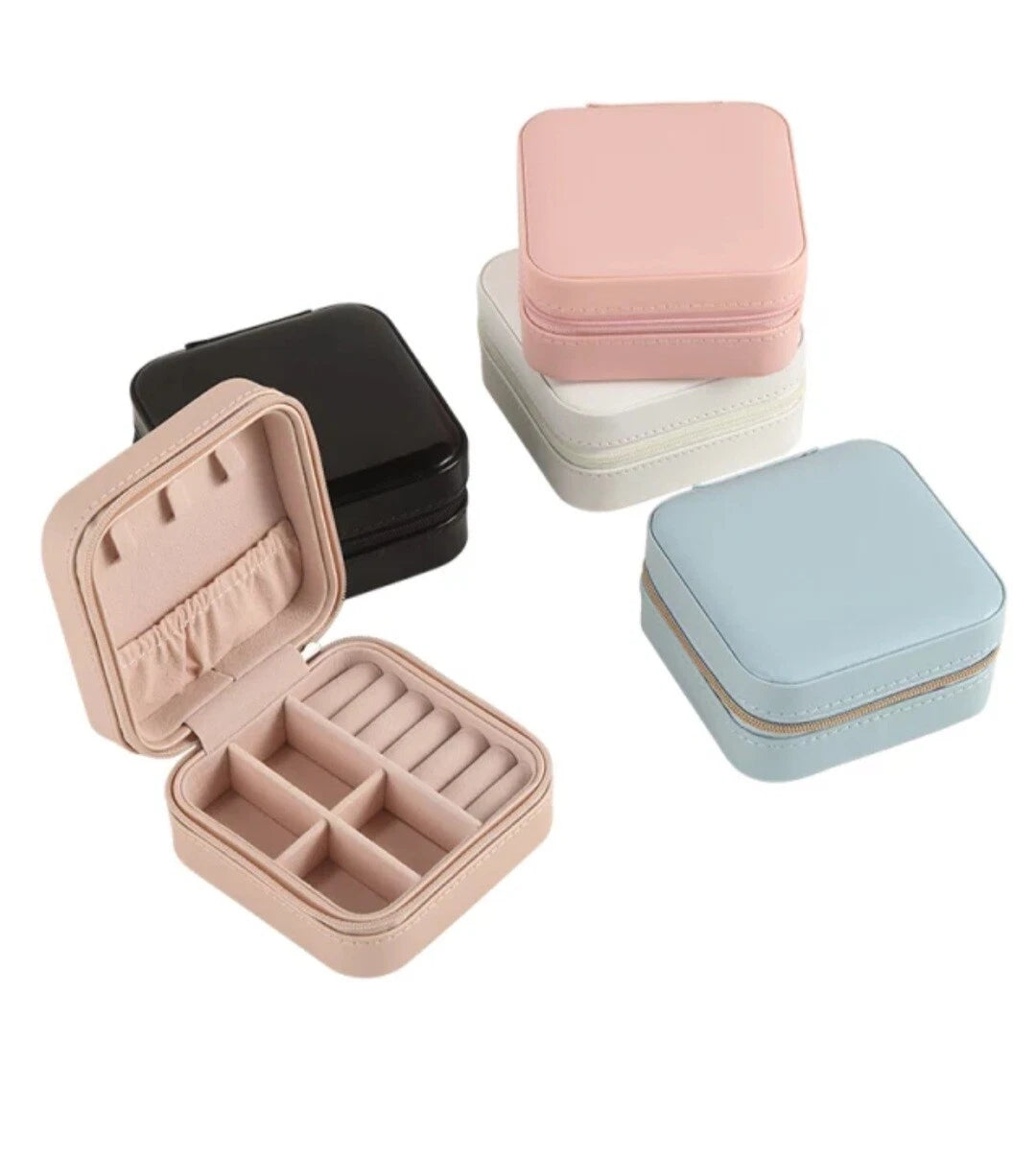 Portable Jewelry Box Organizer PU Leather Jewelry Ornaments Case Travel Storage | eBay