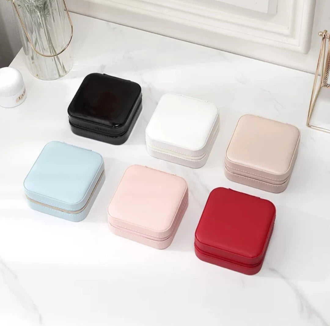 Portable Jewelry Box Organizer PU Leather Jewelry Ornaments Case Travel Storage | eBay
