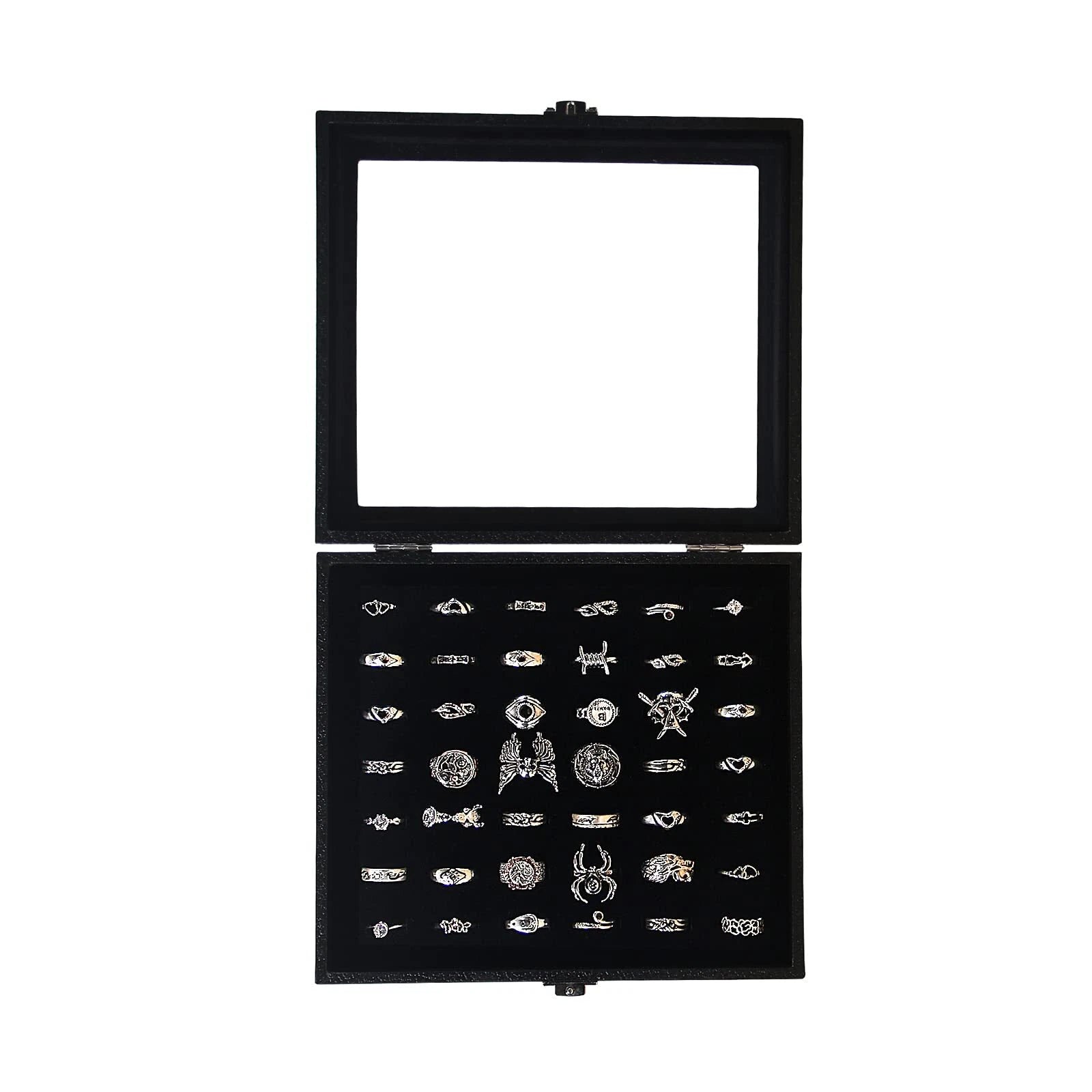 42 Slots Ring Organizer Display Case, Jewelry Storage Tray Boxes for Multiple Ri | eBay