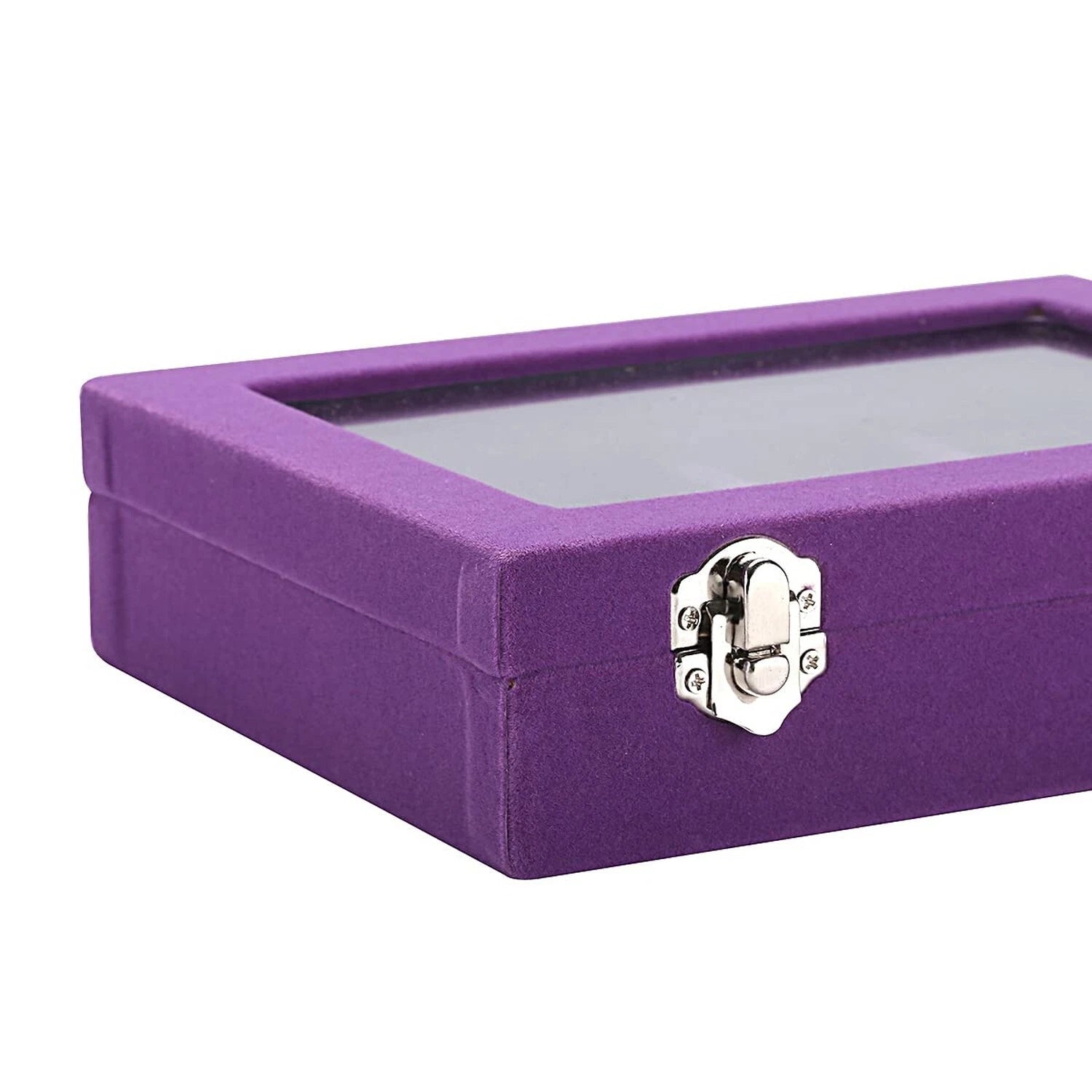 Velvet Glass 50 Rings Organizer Jewelry Display Stand Storage Box Earrings Je... | eBay