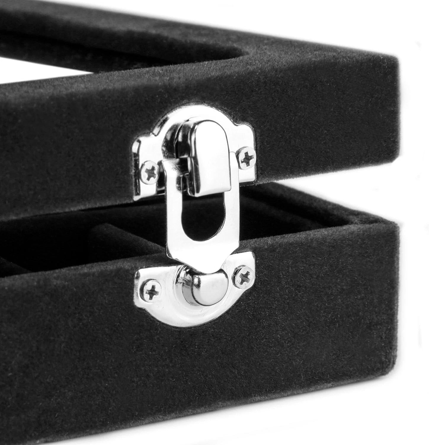 Jewelry Box Rings Organizer Tray 7 Slots Velvet Jewelry Earring Storage Box | eBay