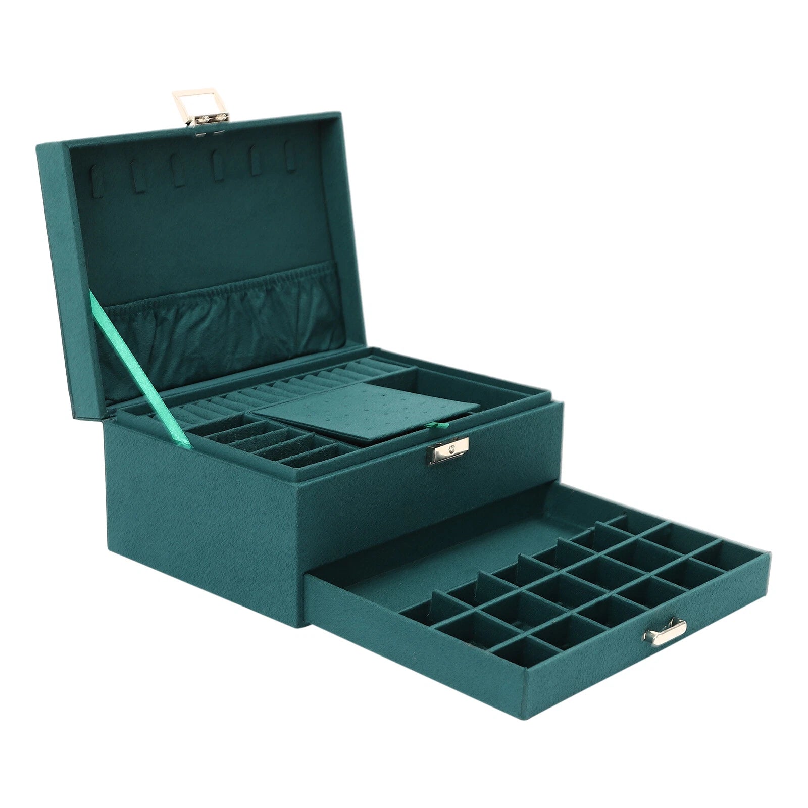 3Layer Jewelry Box Organizer Large Capacity Ring Earring Necklace Storage Case | eBay