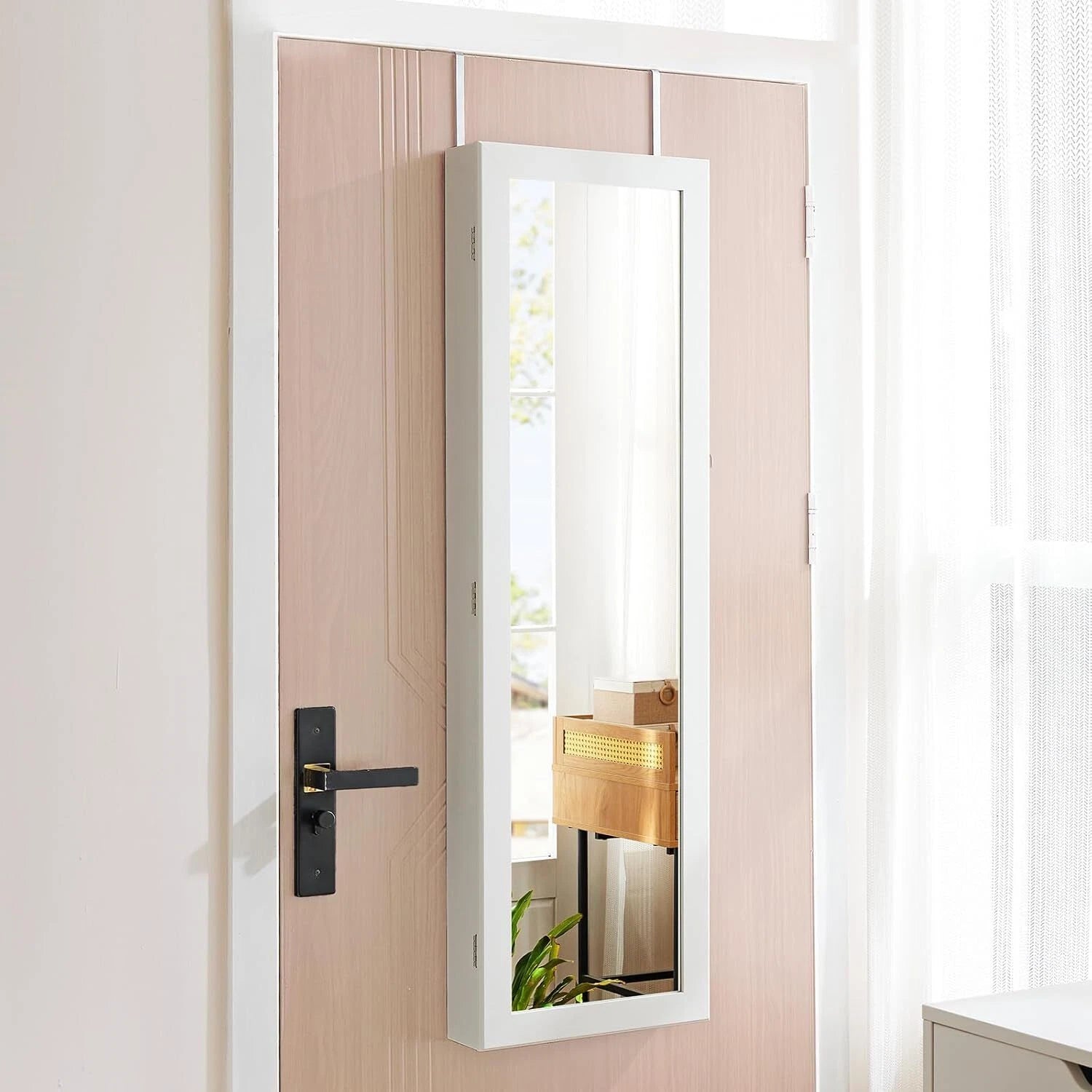 Jewelry Cabinet Lockable Storage Full-Length Mirror Wall Door Mount Organizer | eBay