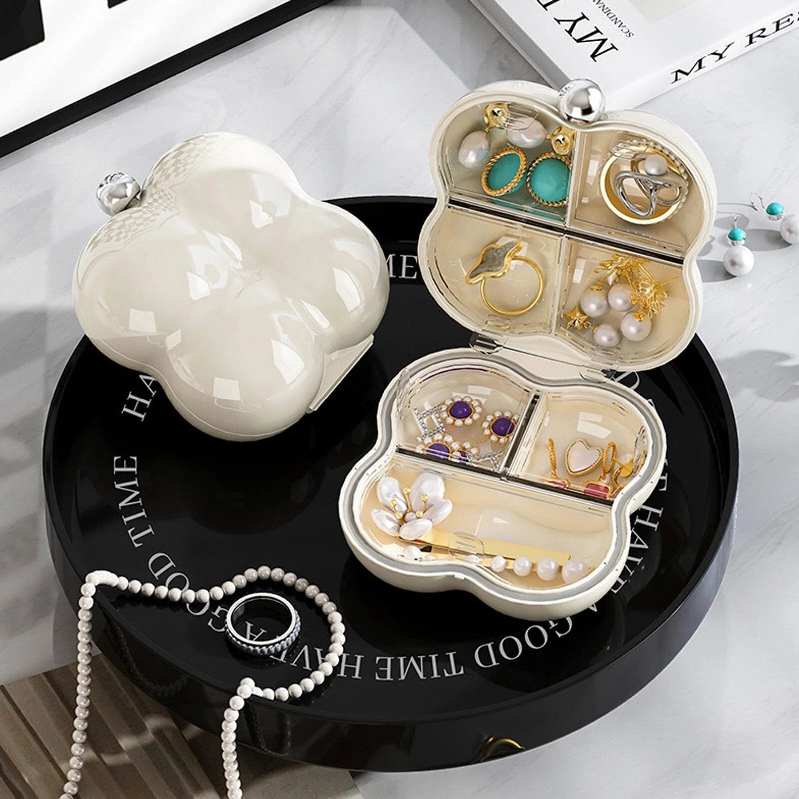 Mini Jewelry Organizer, Portable Compartmentalized Jewelry Storage Box for Ri... | eBay