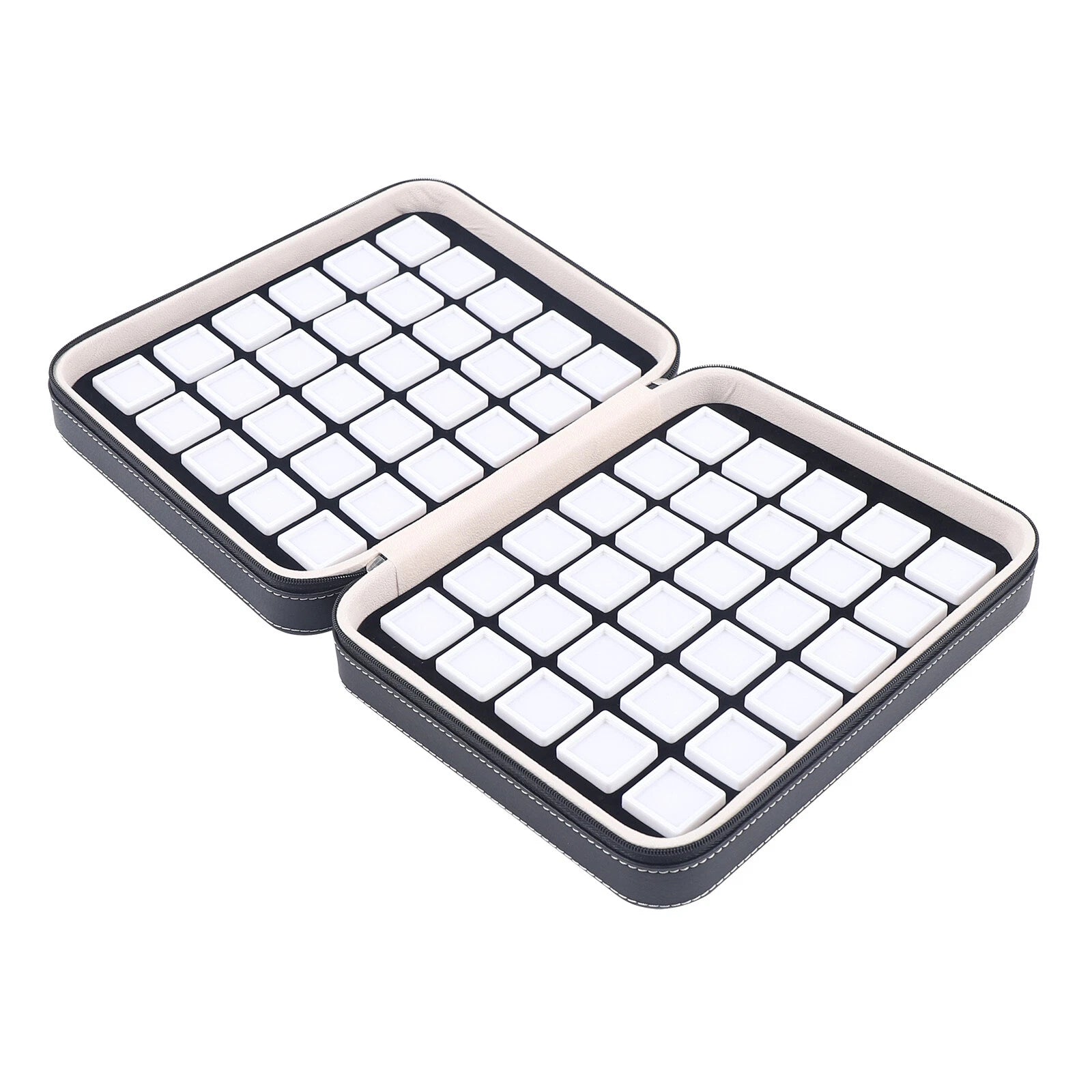 60 Grids Leather Gemstone Gem Diamond Storage Case Jewelry Display Box | eBay
