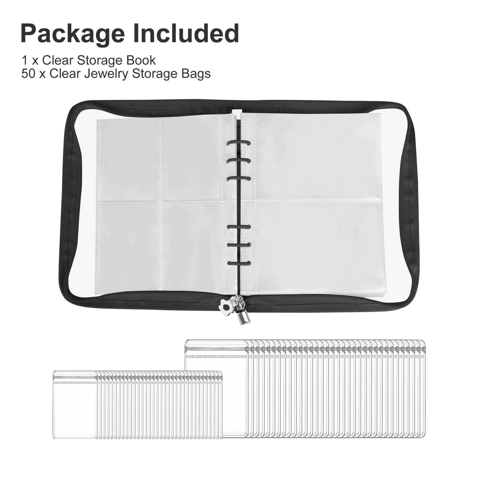 Transparent Jewelry Storage Book Set Travel Earring Organizer Album Bracelet Bag | eBay