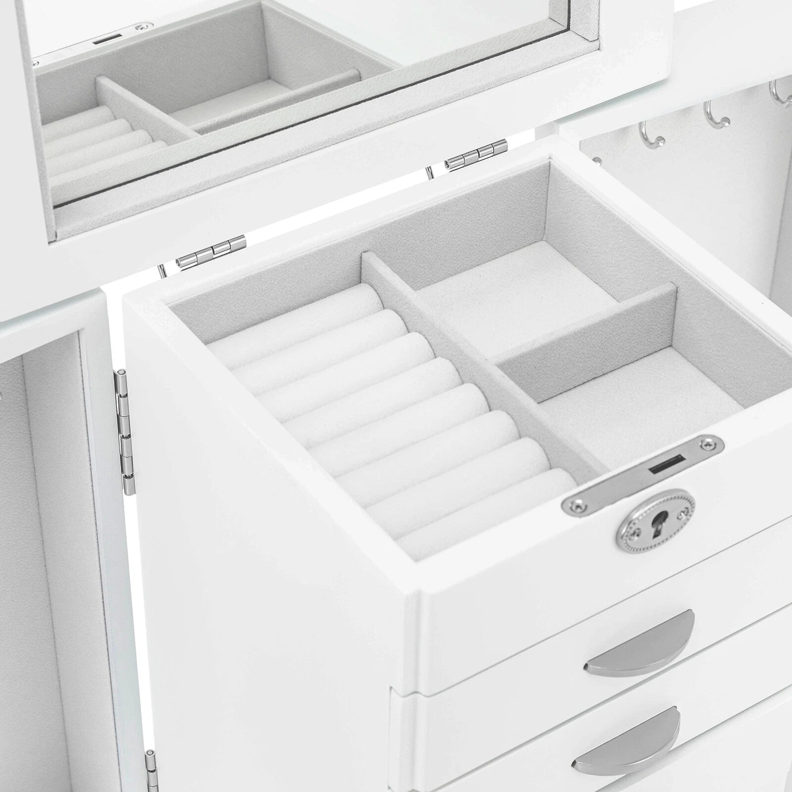 Jewelry Box 7 Layers Jewelry Storage Case Large Organizer with Mirror and Lock | eBay