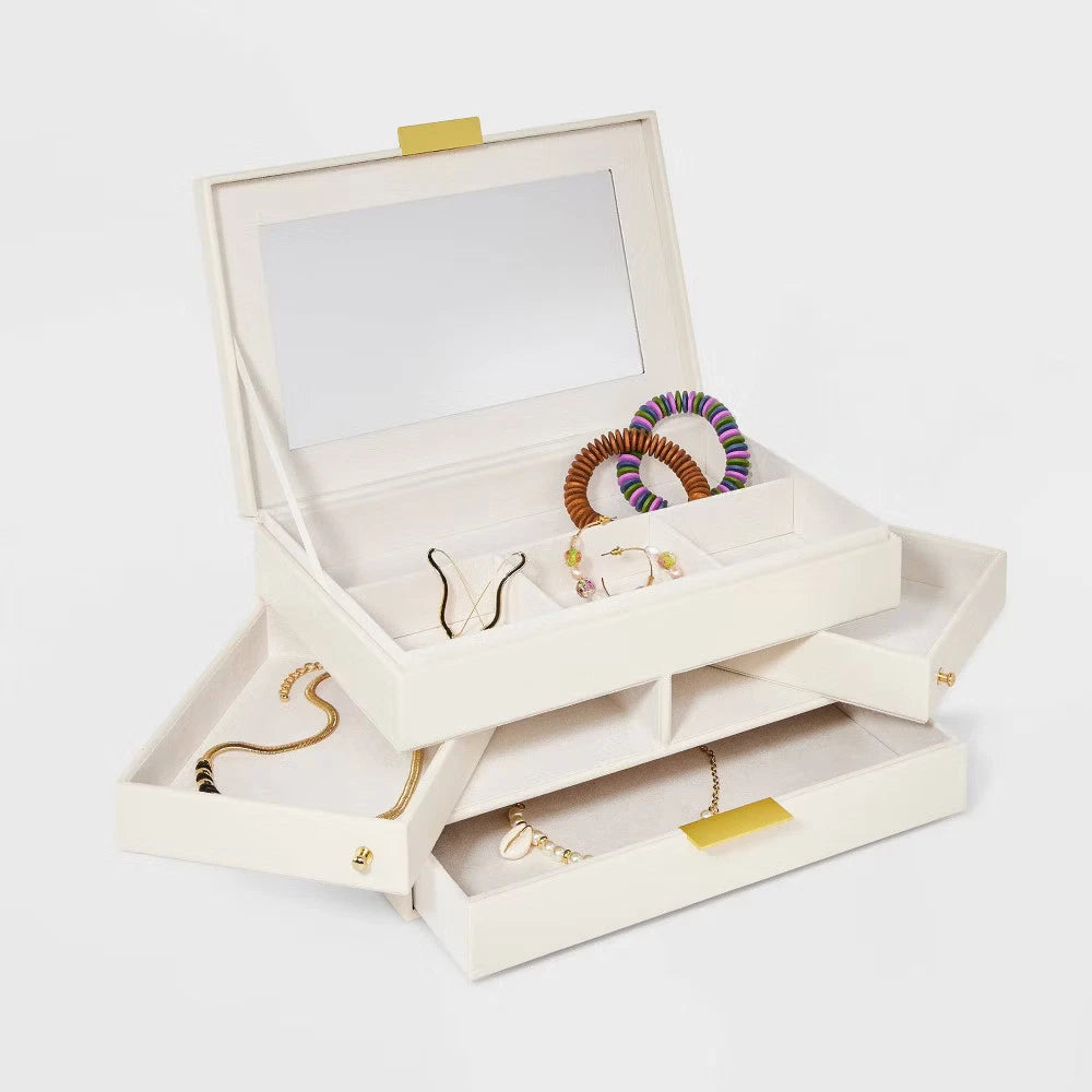 Three Drawer Side Swivel Jewelry Organizer - A New Day Cream | eBay