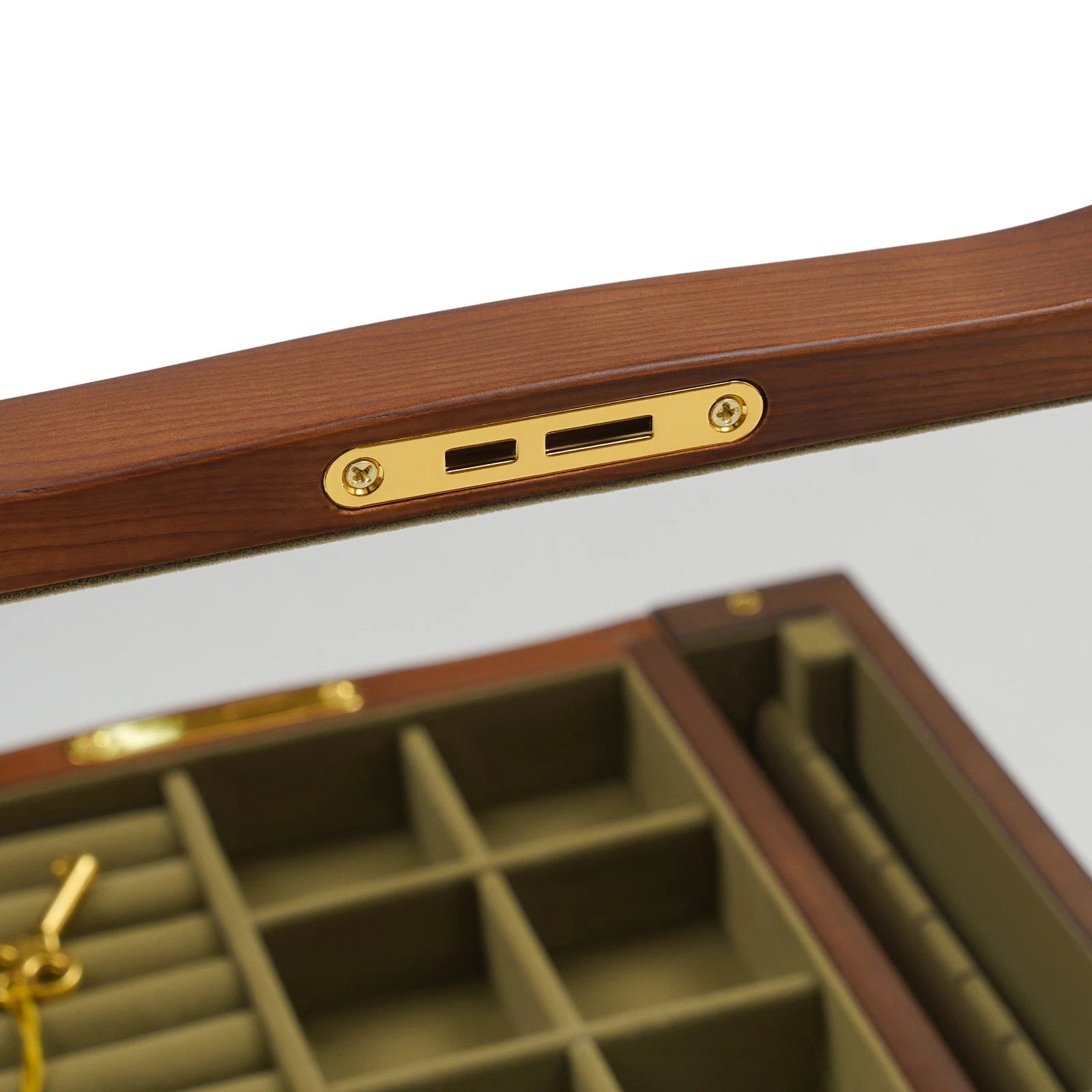 4-Tier Retro Solid Wood Jewelry Box Jewelry Case Lockable Ring Cabinet W/ Mirror | eBay