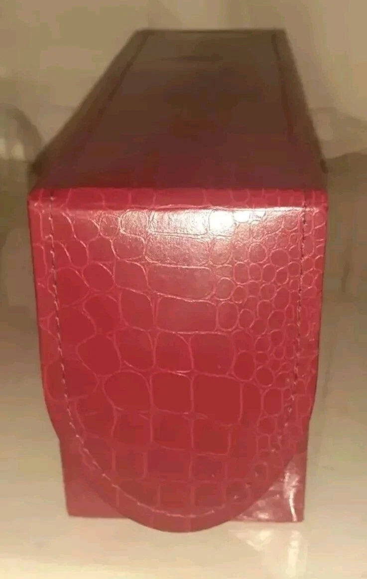 Vtg QVC Small Red Crocodile Pattern Leather Travel Jewelry Box Organizer Velvet | eBay