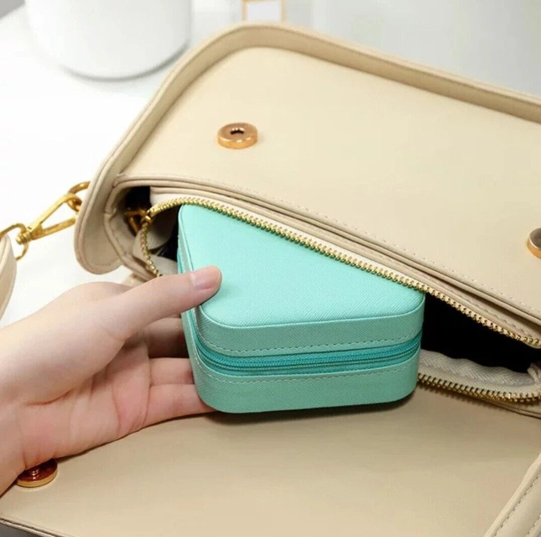 Portable Jewelry Box Organizer PU Leather Jewelry Ornaments Case Travel Storage | eBay