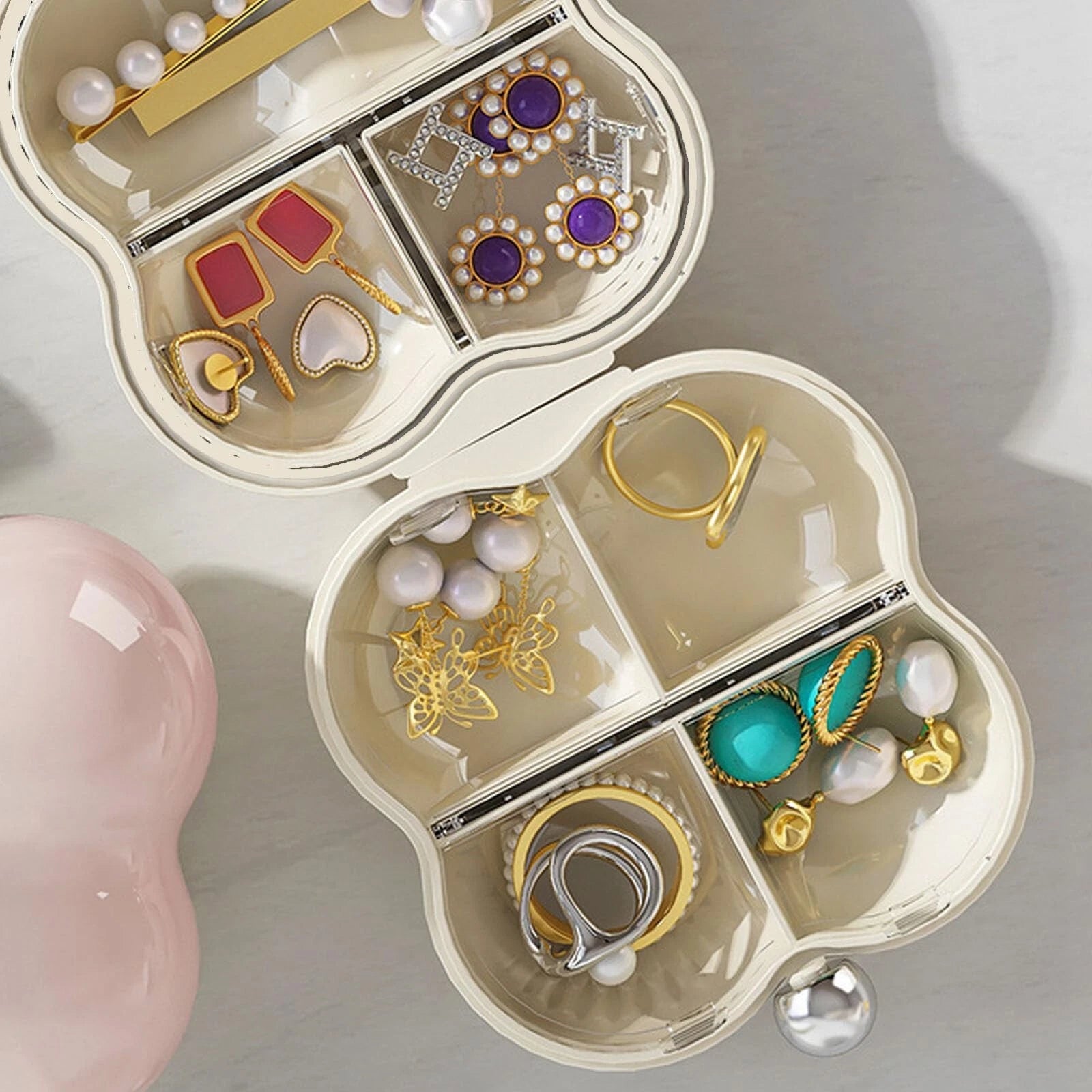 Mini Jewelry Organizer, Portable Compartmentalized Jewelry Storage Box for Ri... | eBay