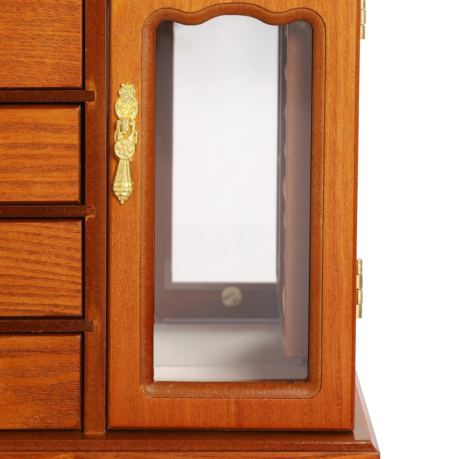 Wooden Jewelry Box Jewelry Storage Cabinet Organizer Mirror With 5 Drawers | eBay