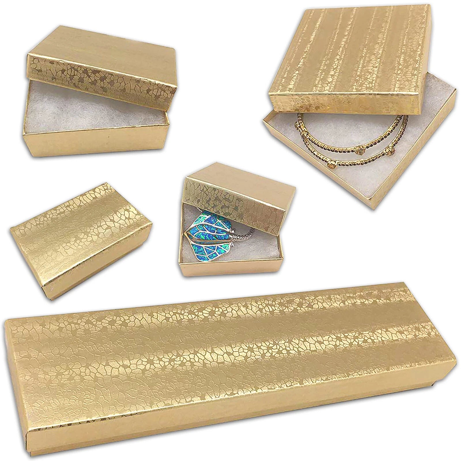 BULK Cardboard Kraft Paper JEWELRY GIFT BOXES Cotton Filled GOLD - for Shipping | eBay