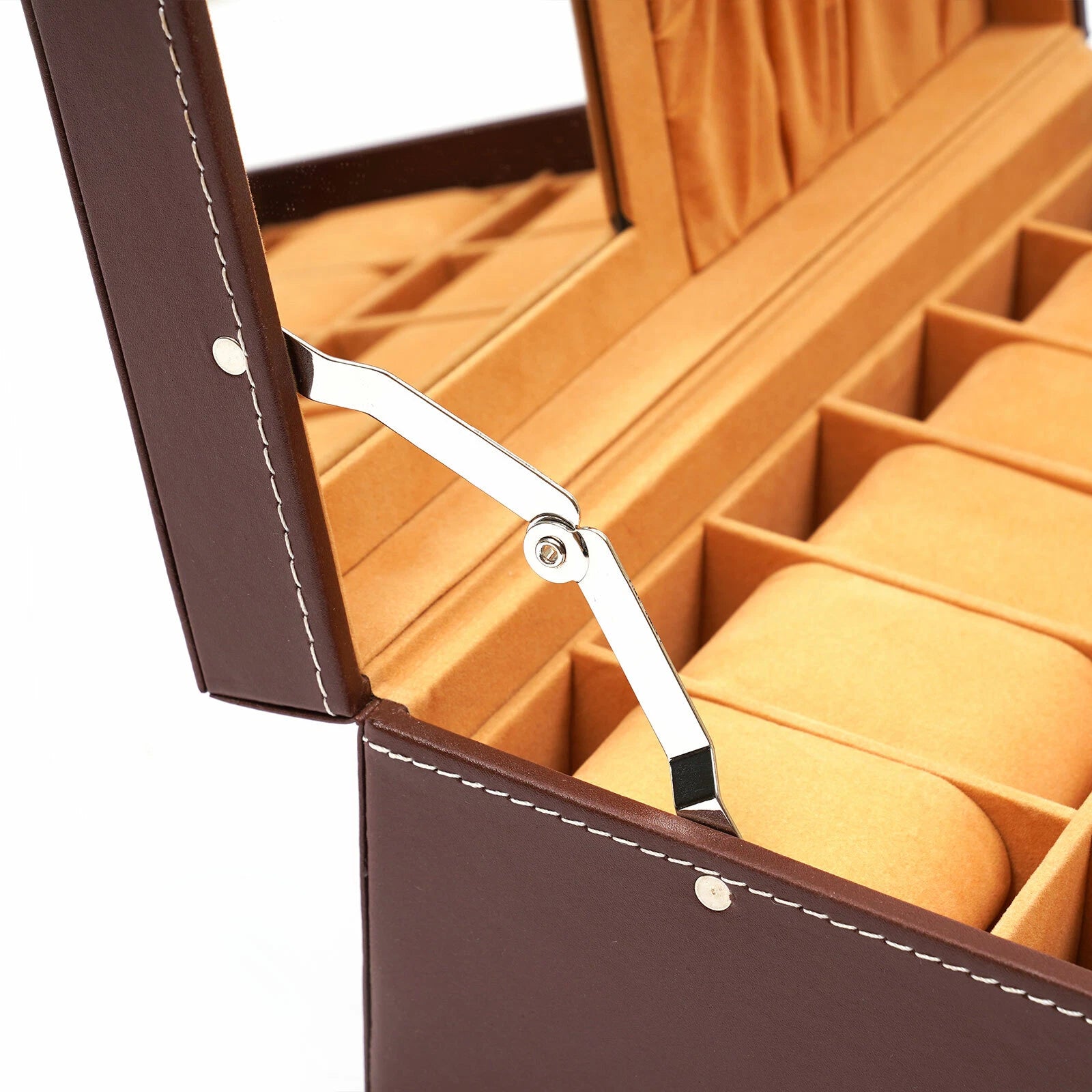 12 Slots Watch Box Case Organizer Women Jewelry Storage Holder Display w/Mirrior | eBay