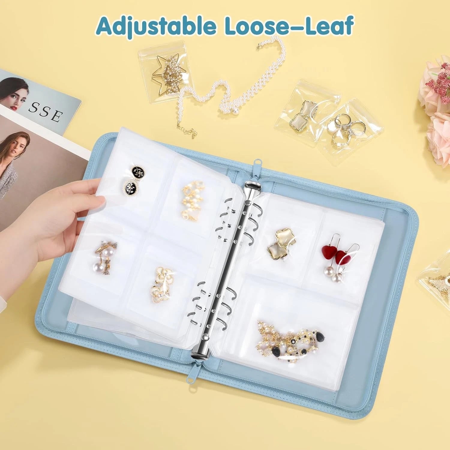 Jewelry Travel Organizer Case PU Leather Portable Jewelry Storage Book Necklaces | eBay