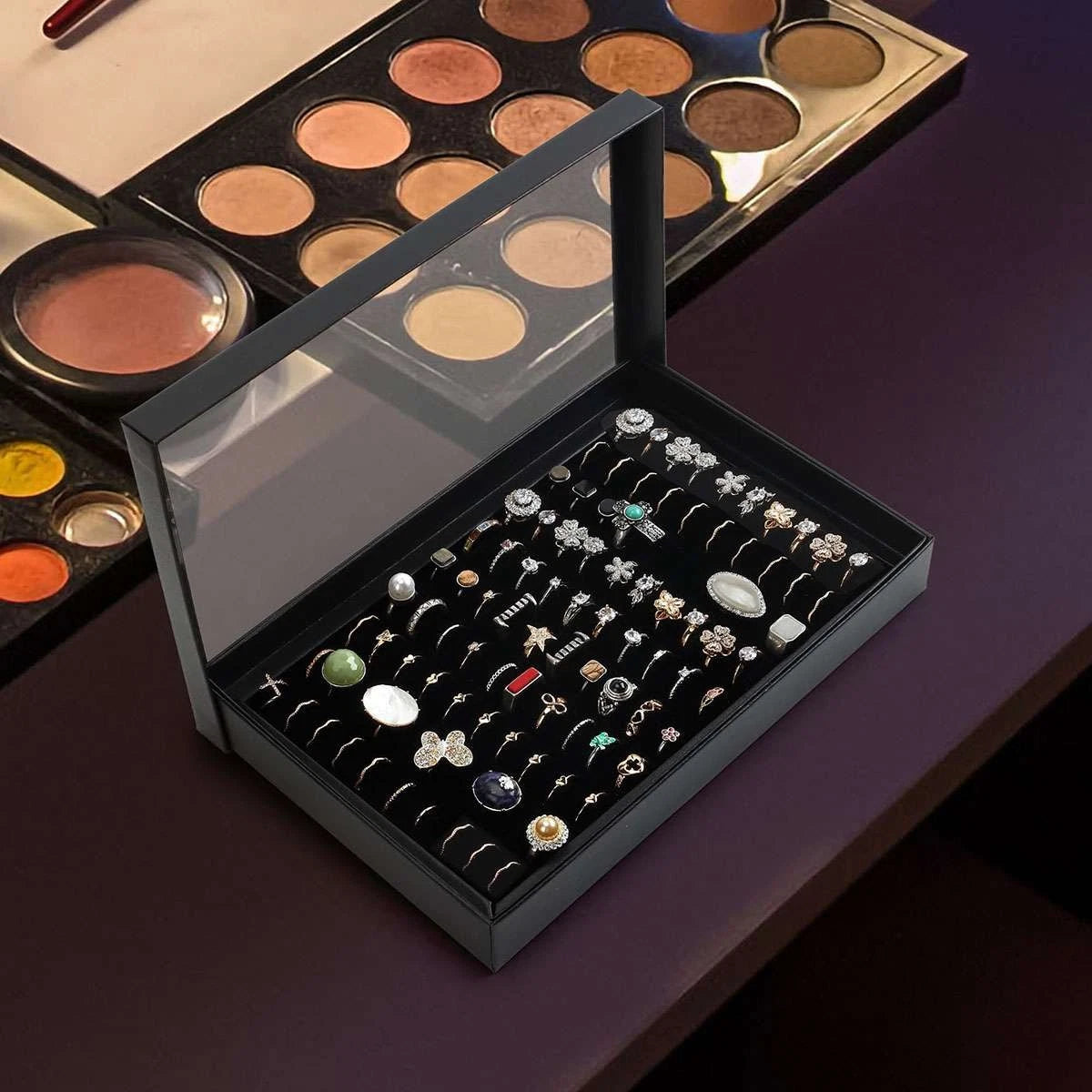 200 Slots Jewelry Ring Display Organizer Tray Holder Earrings Storage Boxes Case | eBay