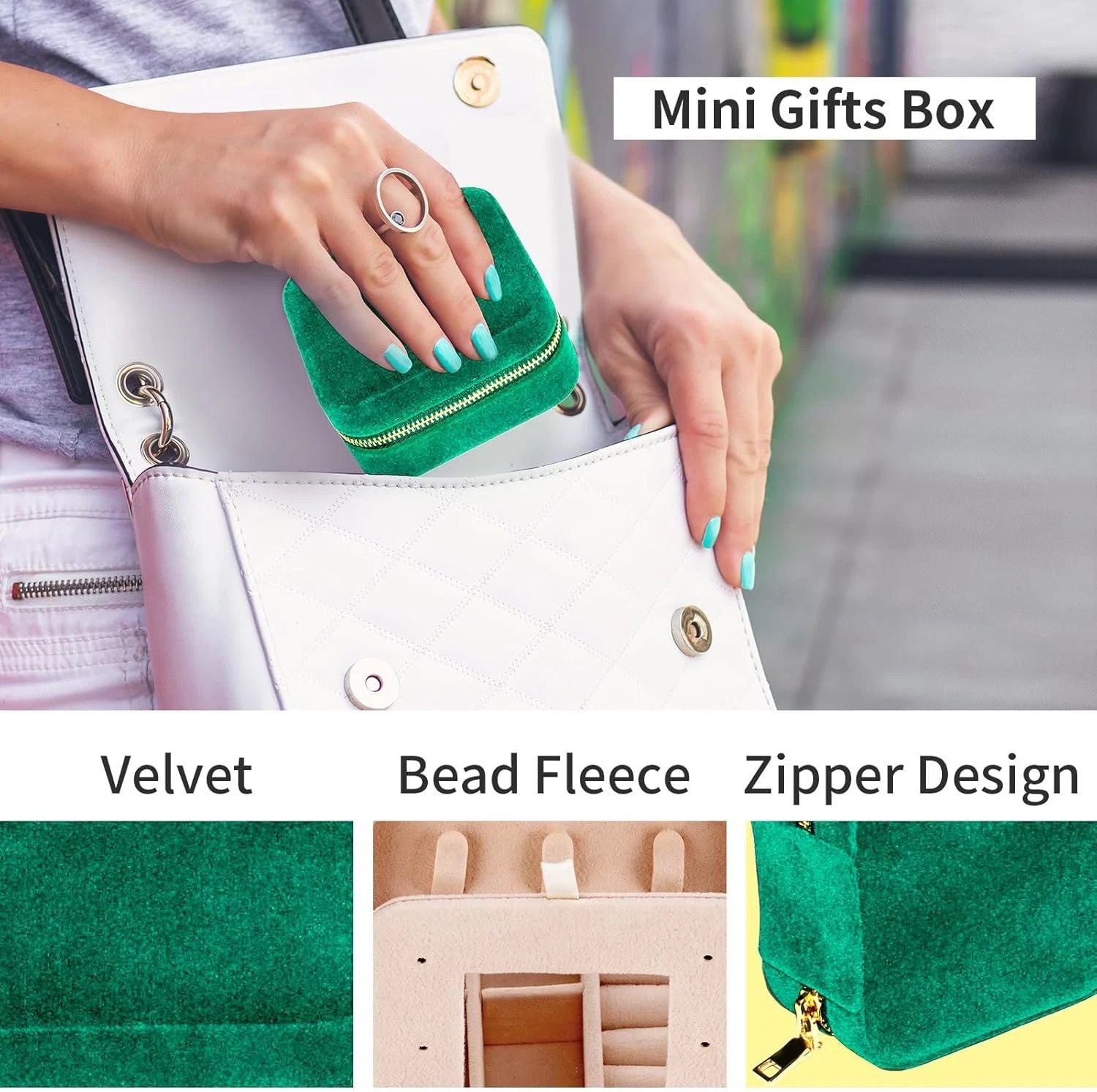 Travel Velvet Jewelry Box with Mirror, Portable Organizer for Rings Earrings etc | eBay