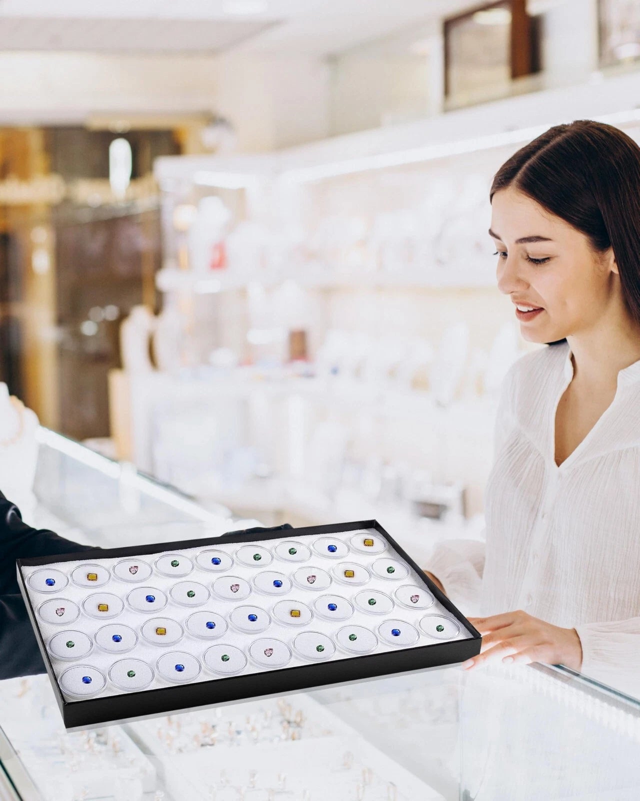 Novel Box Jewelry Gemstone Cardboard Display Case and Lid with Gem Jar Insert | eBay