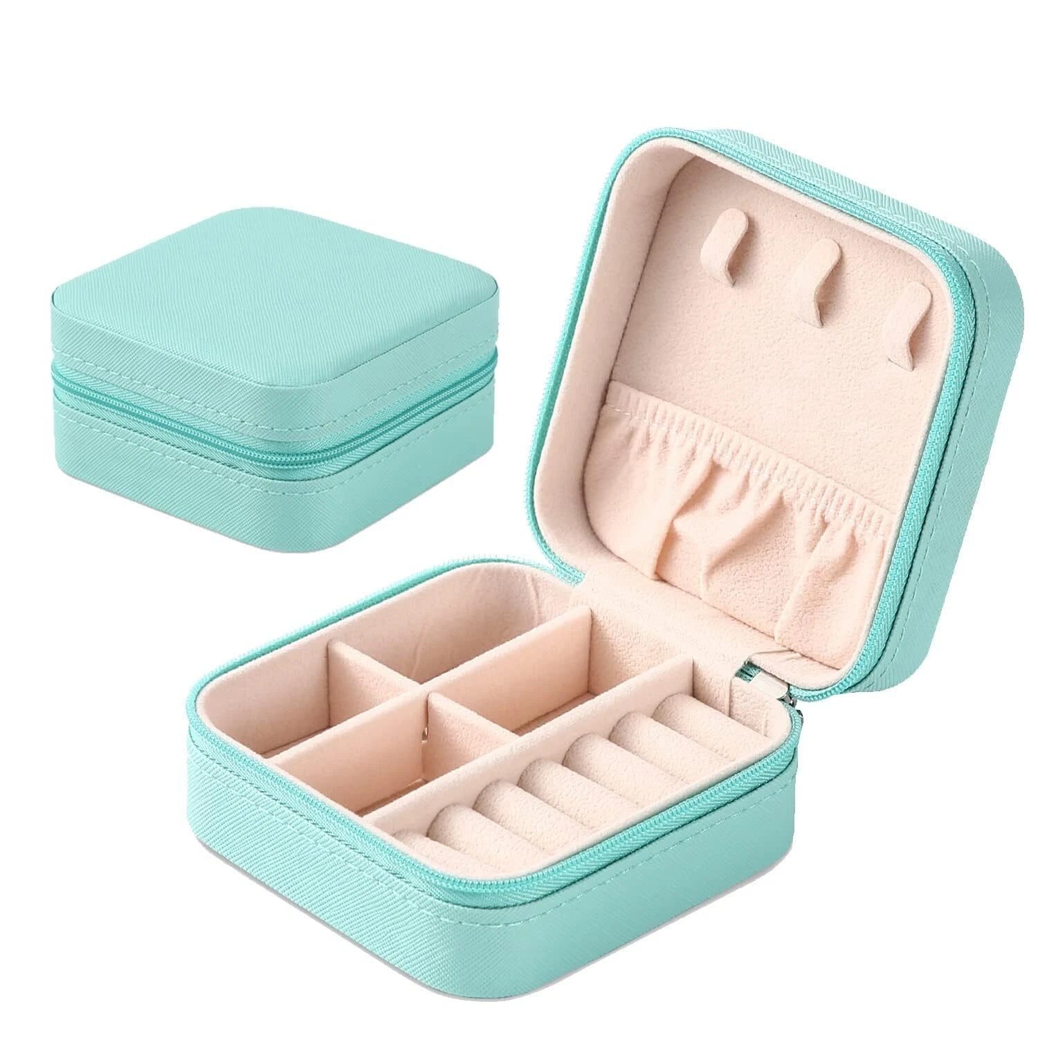 Portable Jewelry Box Travel Organizer Case Ring Earring Necklace Storage Case | eBay