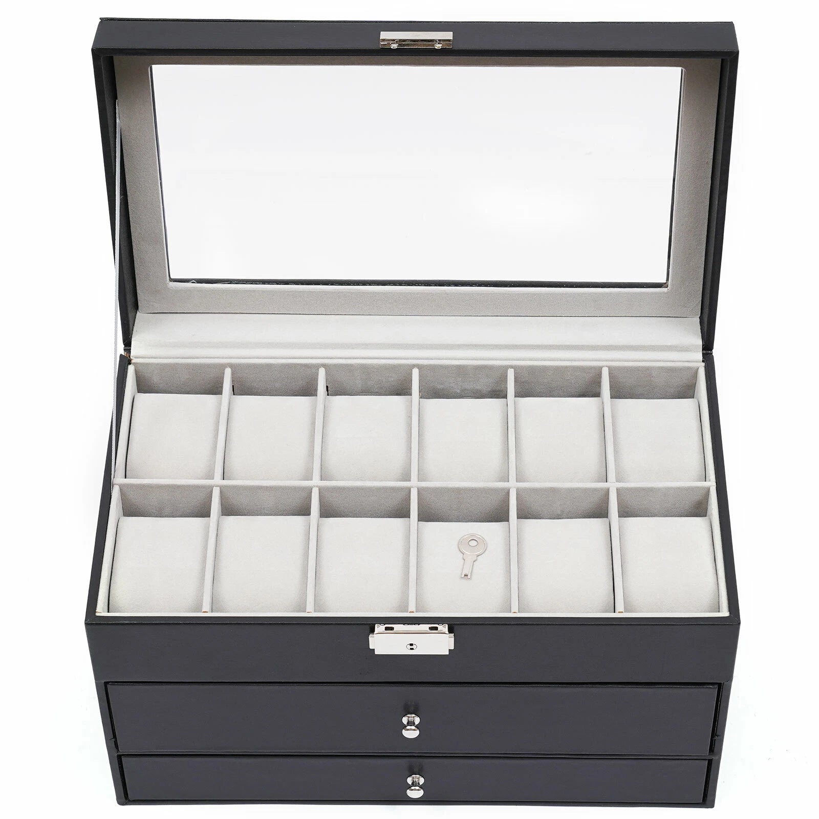 3-Layer Jewelry Storage Box 25 Slots Watch Sunglasses Organizer Display Case | eBay