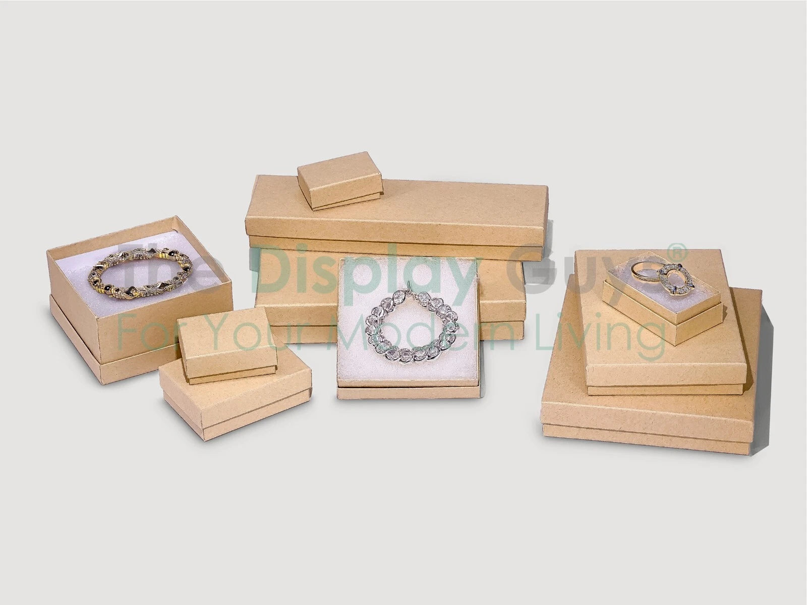 BULK 3.5x3.5x1 Cardboard #33 JEWELRY GIFT BOXES Cotton Fill Kraft Paper Shipping | eBay