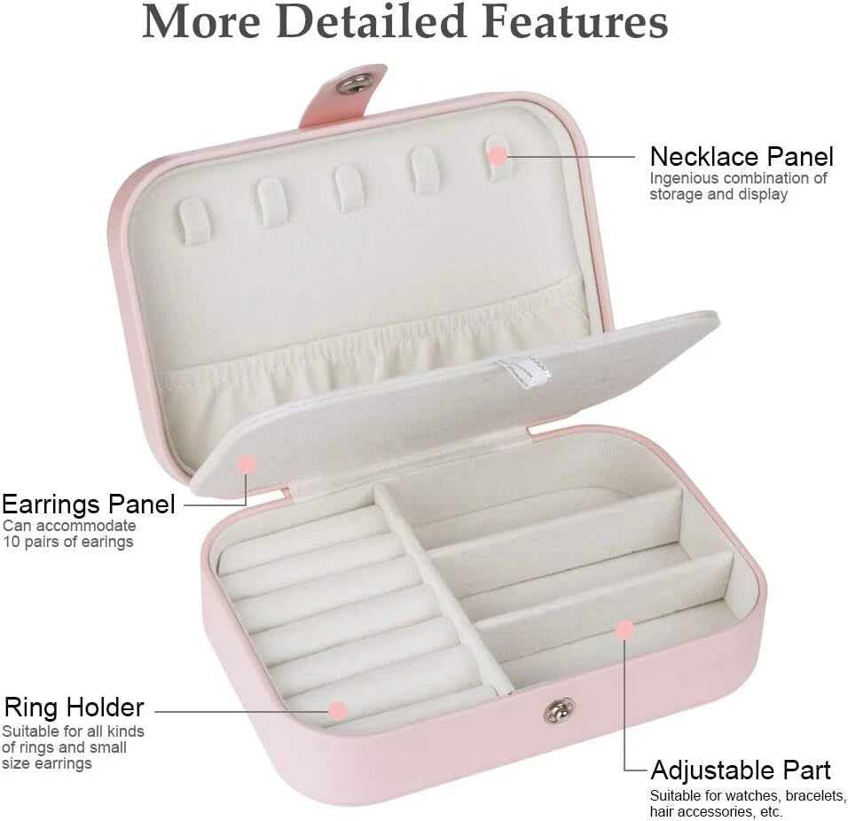 Double Layer Jewelry Box Organizer Case Rings Earrings Necklace Storage Portable | eBay