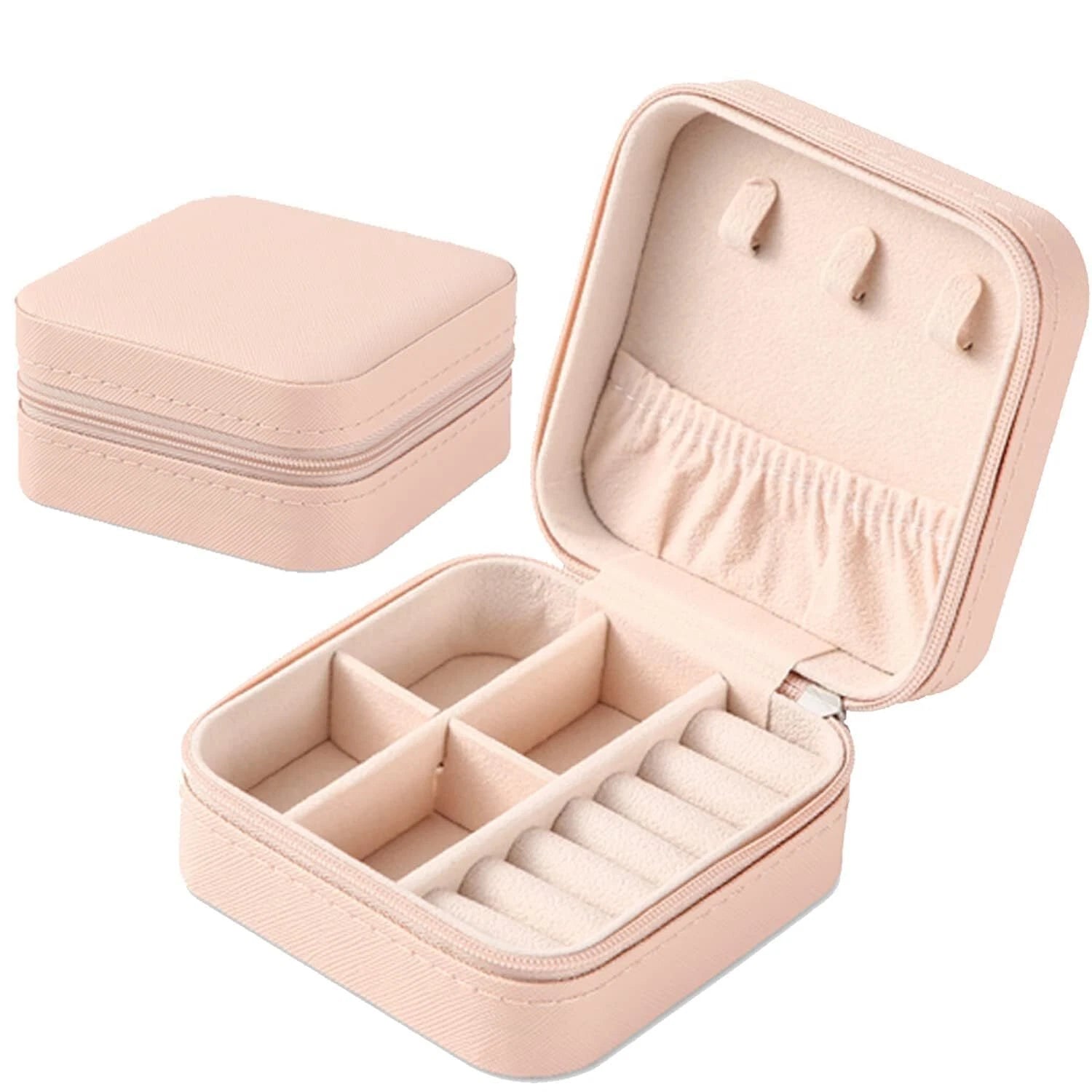 Portable Jewelry Box Travel Organizer Case Ring Earring Necklace Storage Case | eBay
