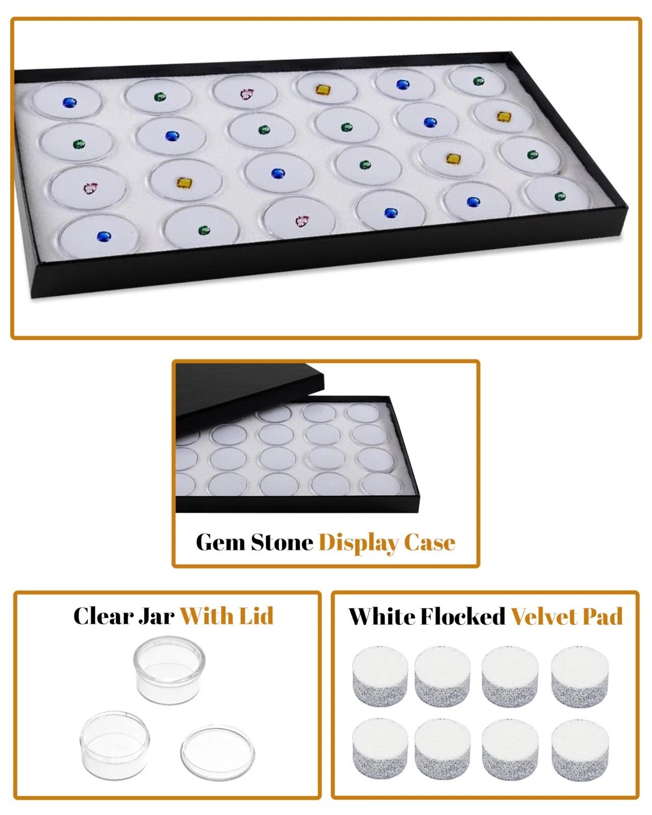 Novel Box Jewelry Gemstone Cardboard Display Case and Lid with Gem Jar Insert | eBay