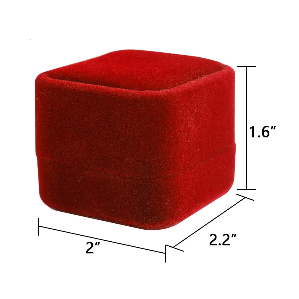 5pk Red Velvet Jewelry Box Earring Ring Gift Holder Display Storage Box Case | eBay