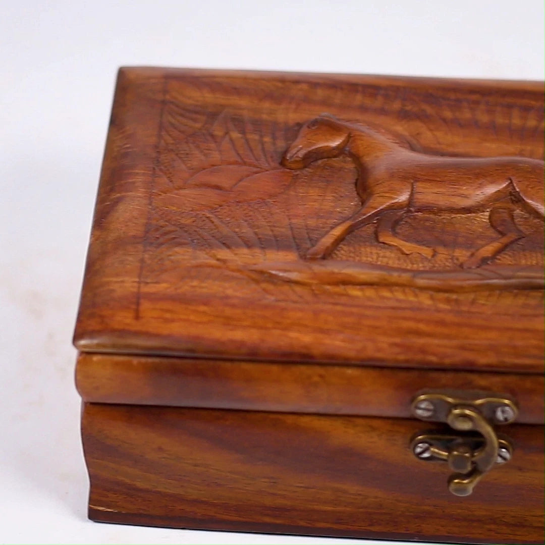Large Wood Jewelry Box for Women Horse Vintage Gift Storage Box Organizer NEW US | eBay