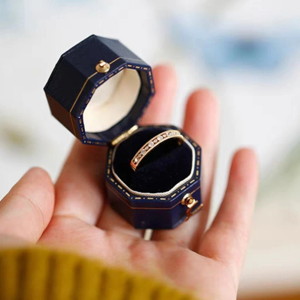 Luxury Vintage Leather Ring Boxes Engagement Wedding Ring Box Jewellery Case | eBay