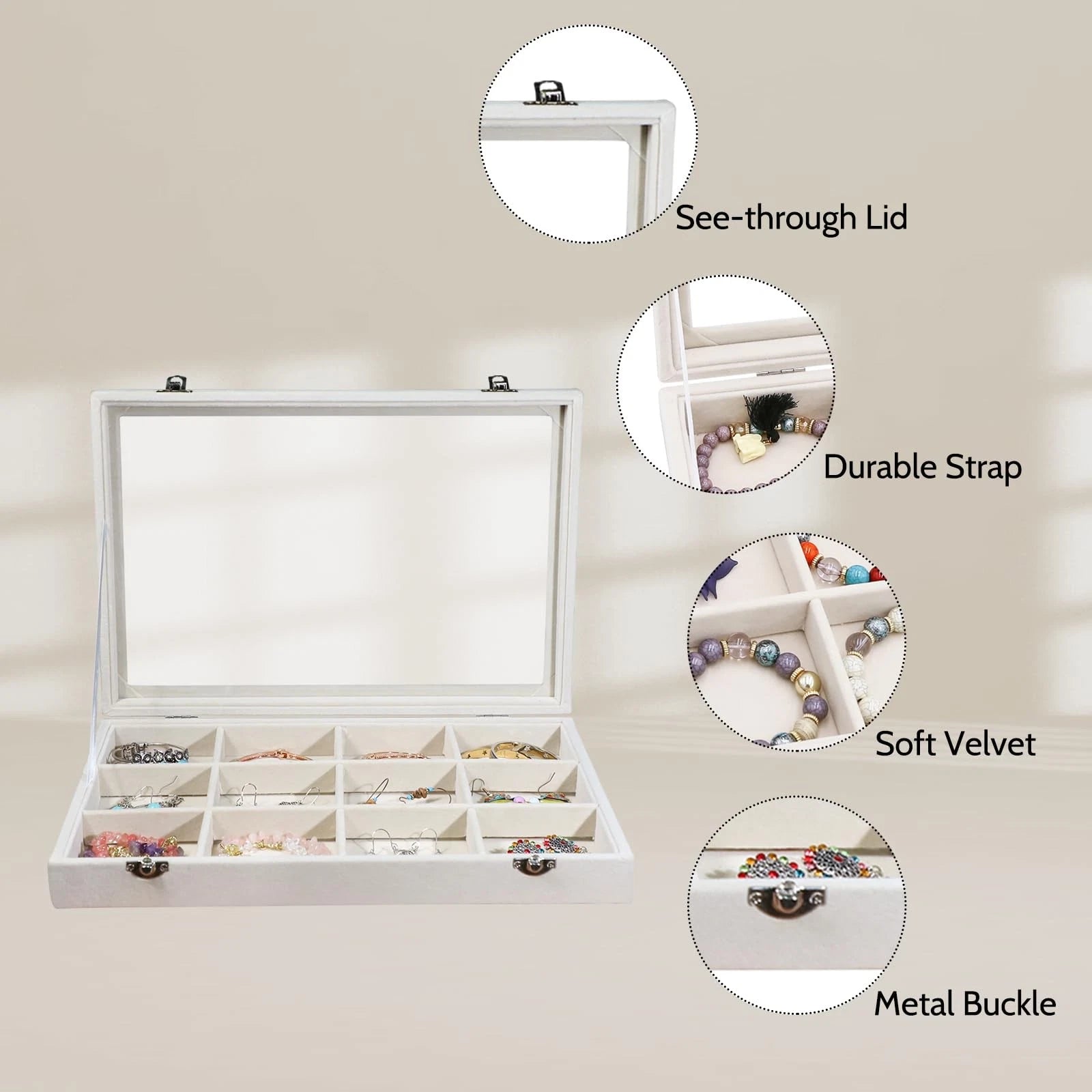 Jewelry Organizer Bracelet Organizer Storage Box 12 Grid Stackable Jewelry Tr... | eBay