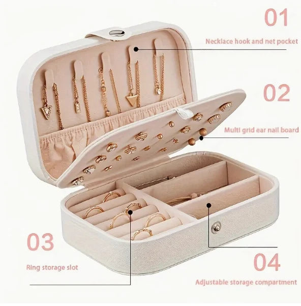 Portable Travel Jewelry Box Organizer Velvet Earring Ring Display Ornaments Case | eBay