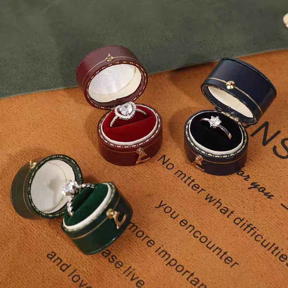 Luxury Vintage Leather Ring Boxes Engagement Wedding Ring Box Jewellery Case | eBay