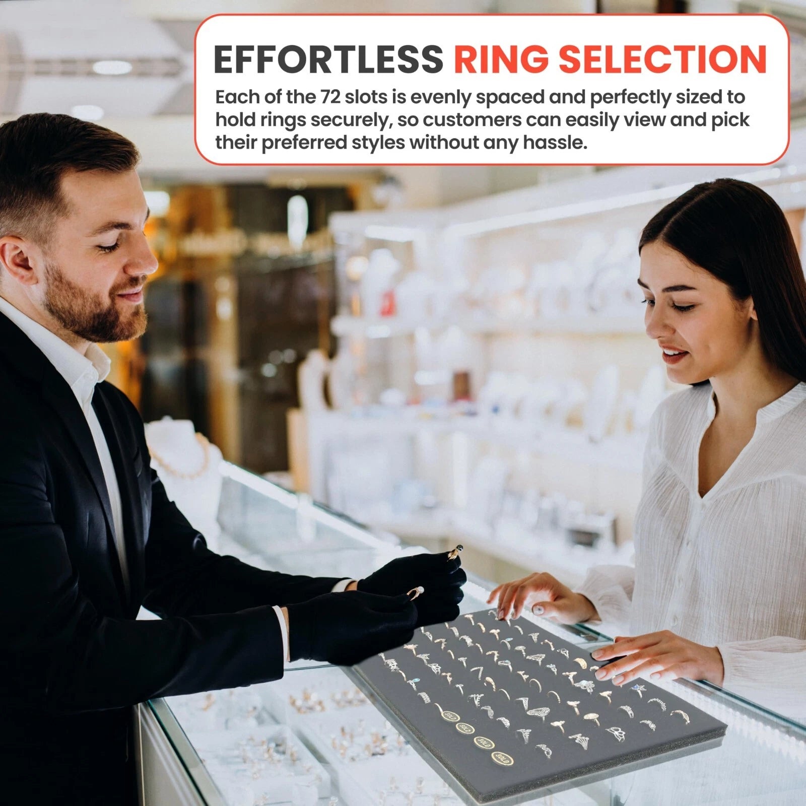 Novel Box 72 Slot Ring Earring Jewelry Tray Foam Velvet Liner in Various Colors | eBay