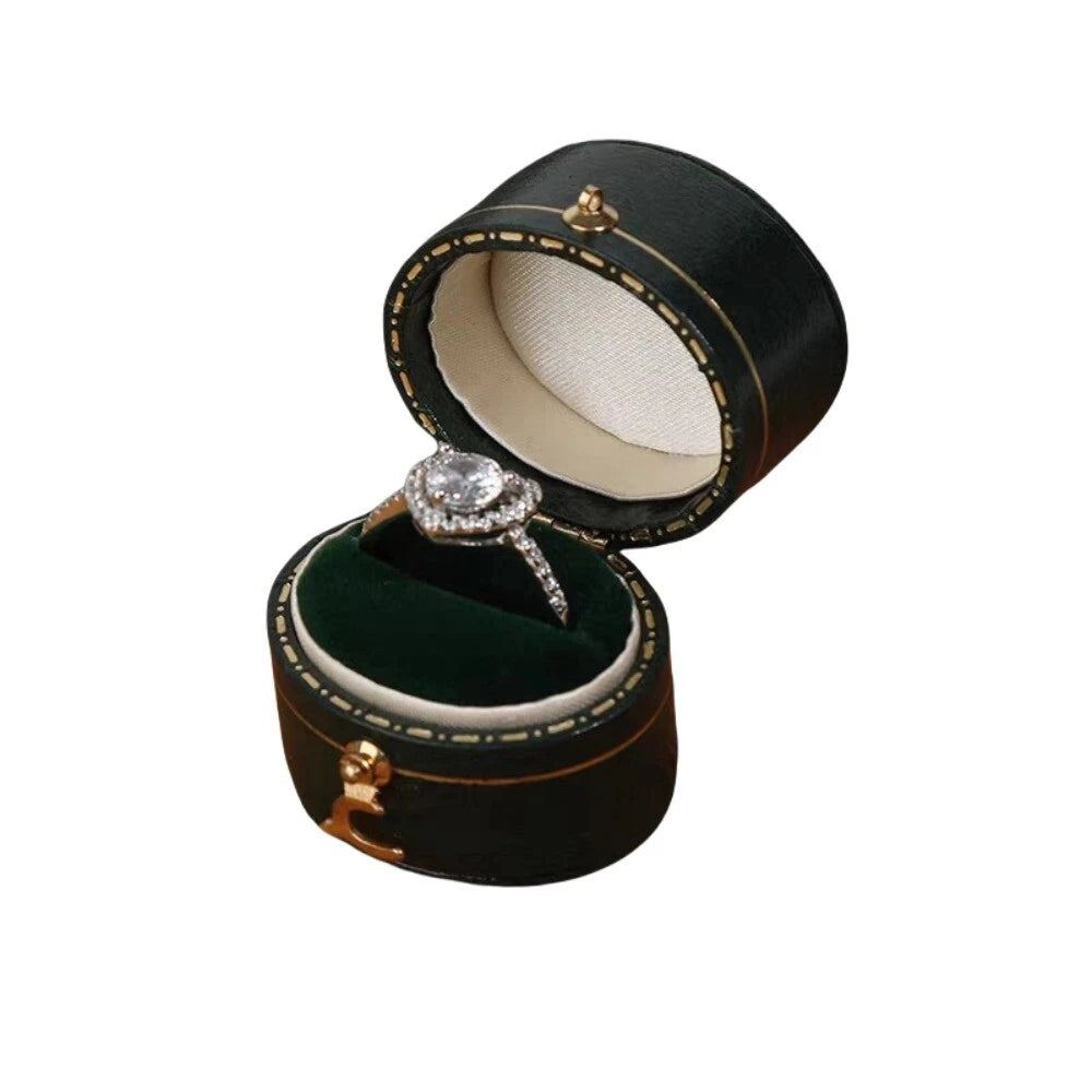 Luxury Vintage Leather Ring Boxes Engagement Wedding Ring Box Jewellery Case | eBay