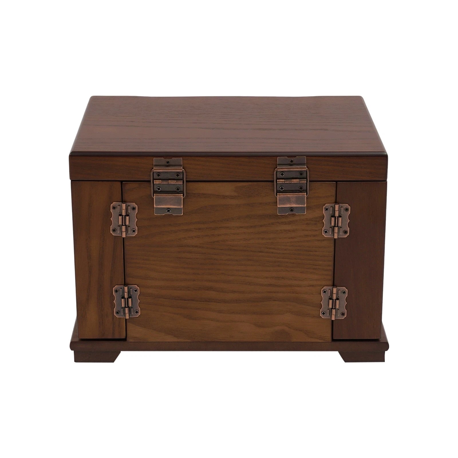 4-Tier Retro Solid Wood Jewelry Box Jewelry Case Lockable Ring Cabinet W/ Mirror | eBay