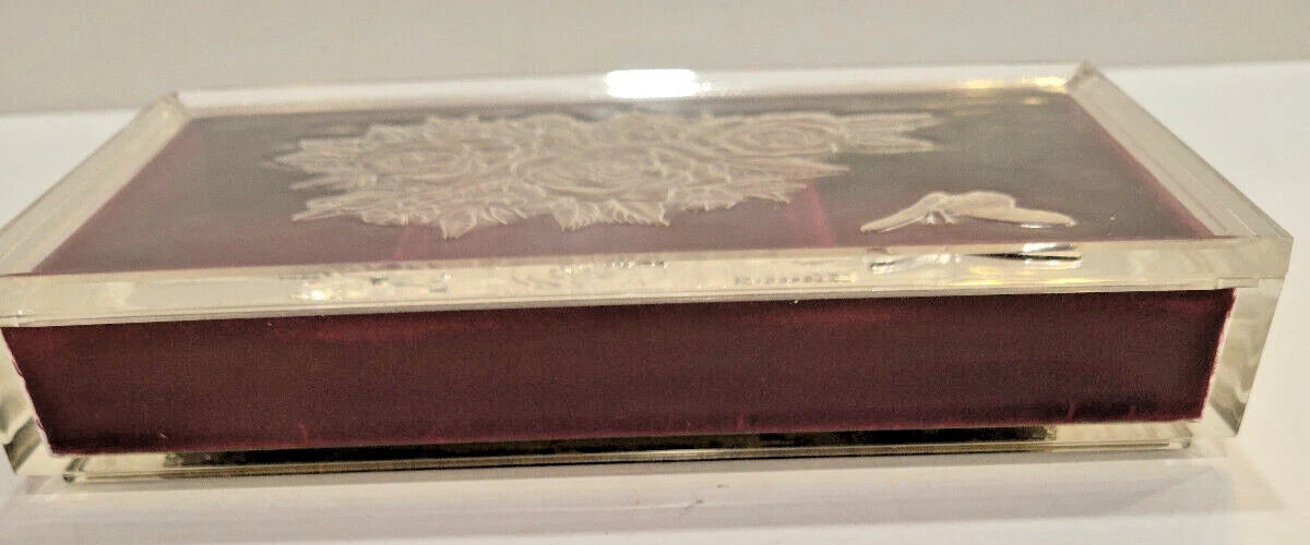 3 Compartment Jewelry Box/Organizer/Display Case 5” x 8.5” x 1.5” Frosted Floral | eBay