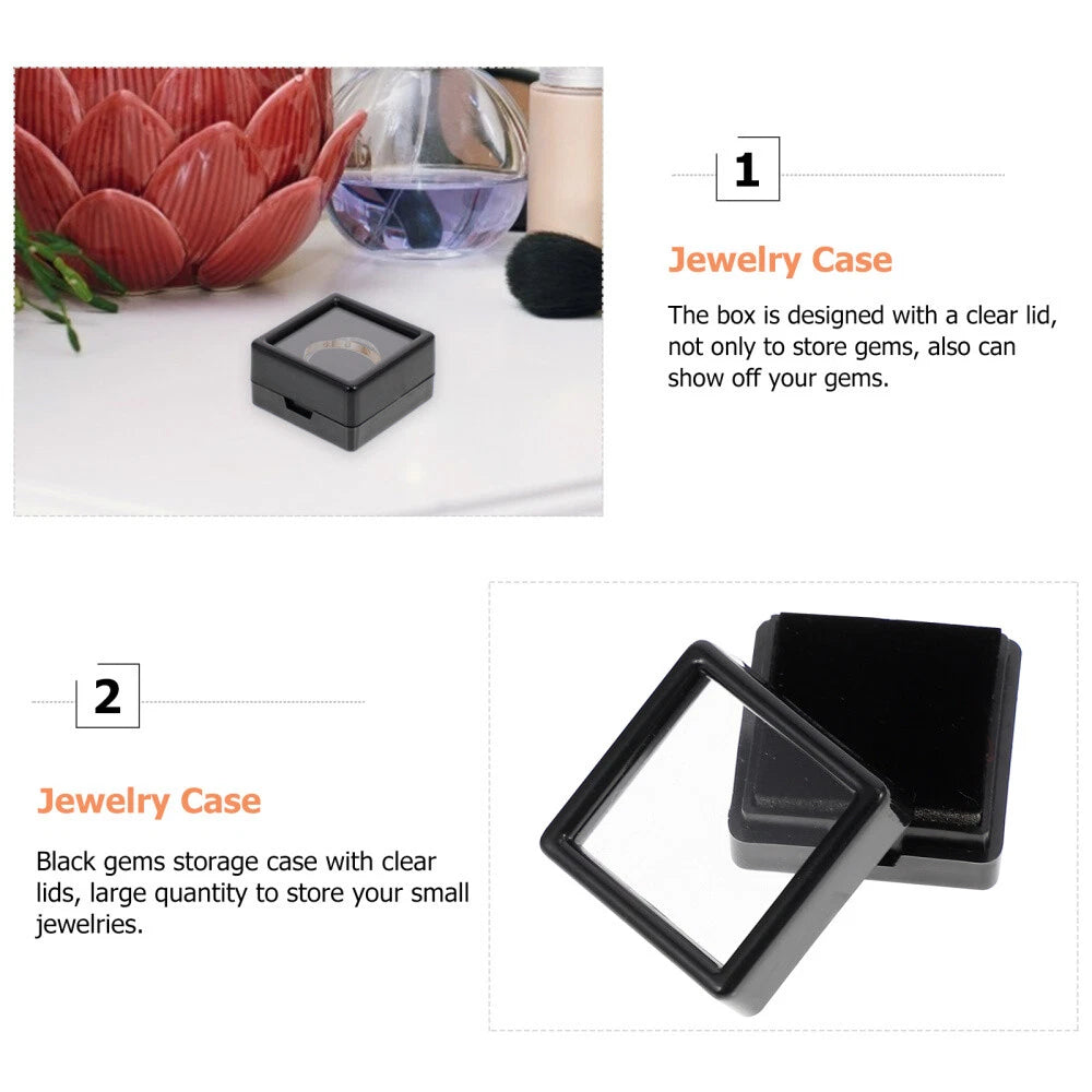 24Pcs Cushioned Jewelry Case for Gems with Clear Lid Storage Box | eBay