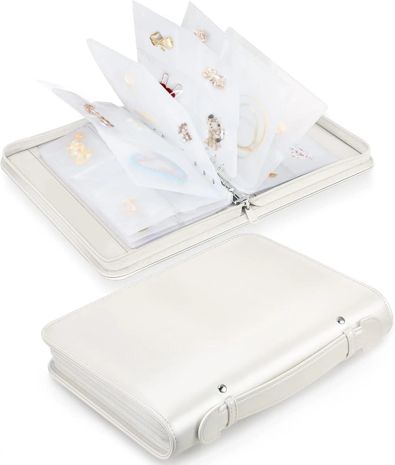 Jewelry Travel Organizer Case PU Leather Portable Jewelry Storage Book Necklaces | eBay