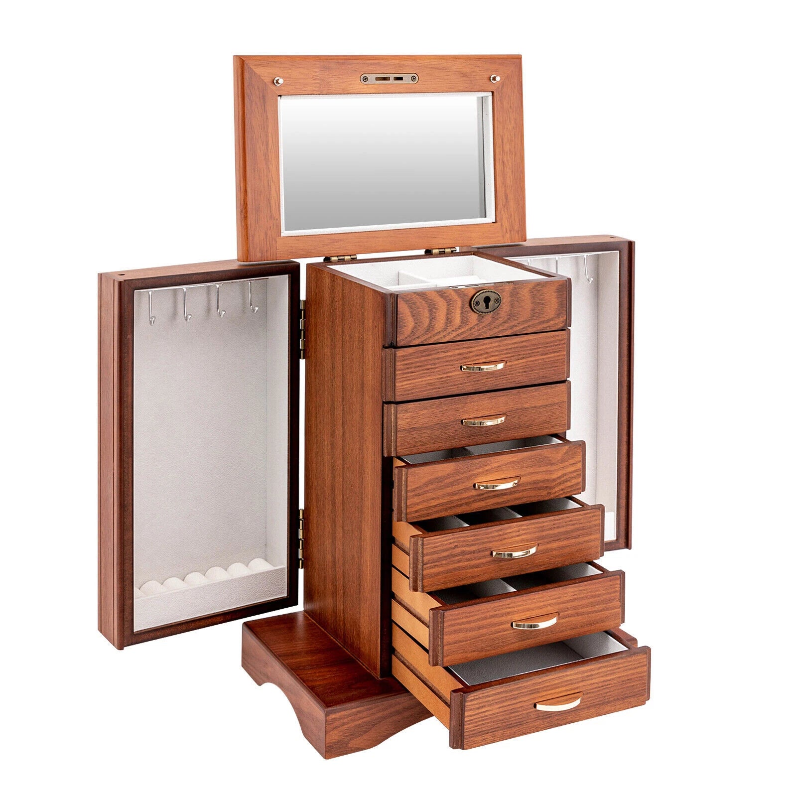 7 Layers Jewelry Storage Box Case Organizer Watch Ring Earrings Display Cabinet | eBay