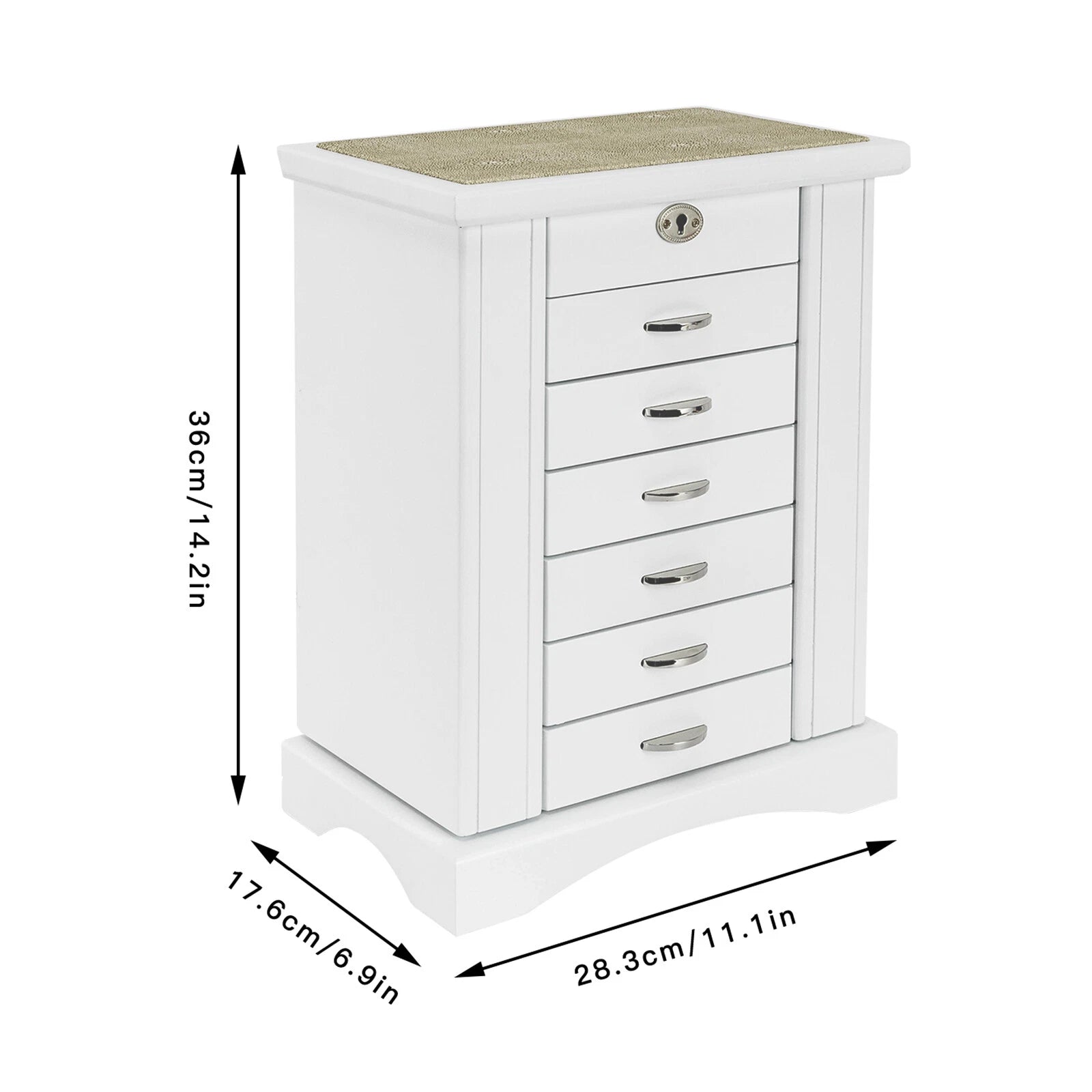 Jewelry Box 7 Layers Jewelry Storage Case Large Organizer with Mirror and Lock | eBay