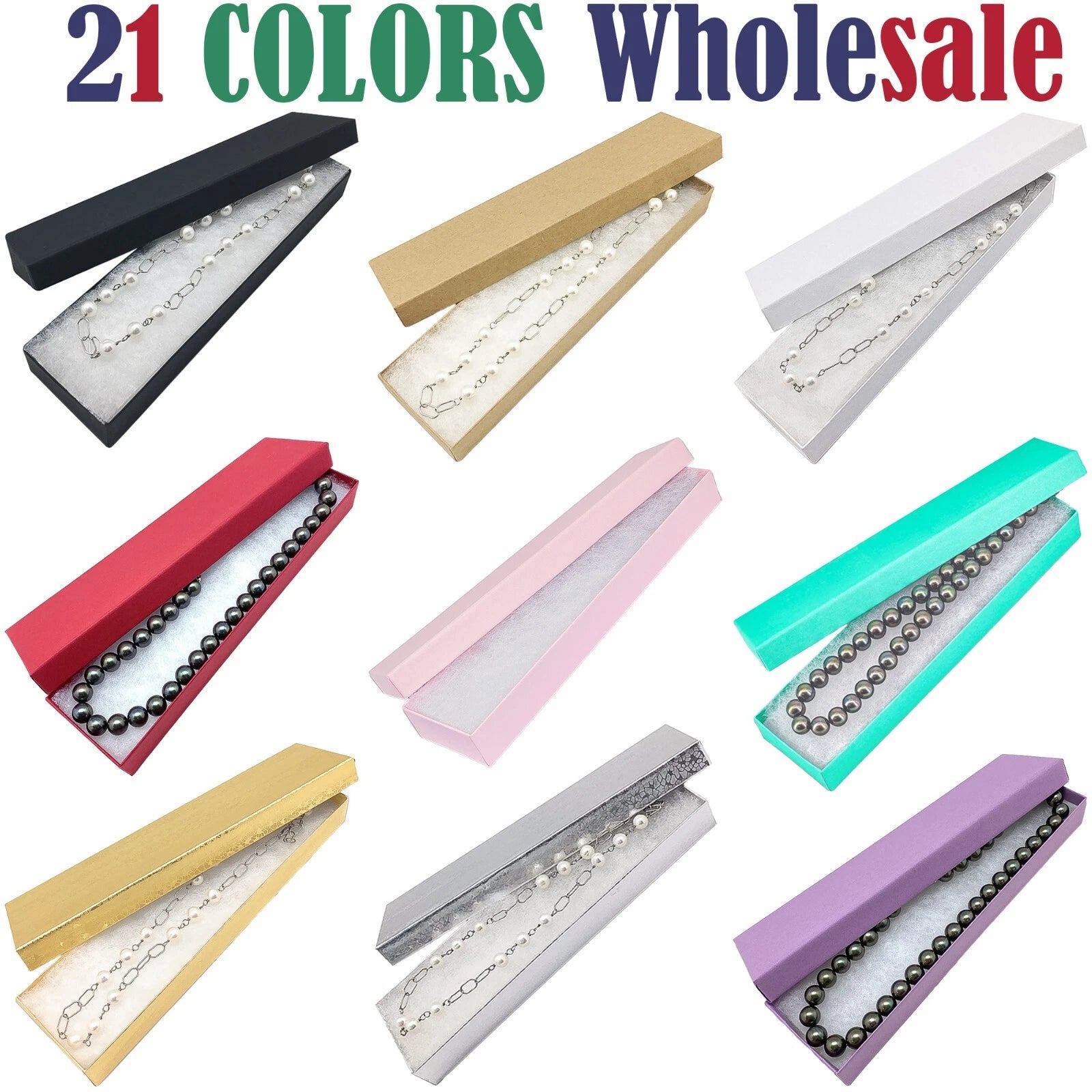 BULK 8x2x1 Cardboard #82 JEWELRY GIFT BOXES Cotton Fill Kraft Necklace Shipping | eBay