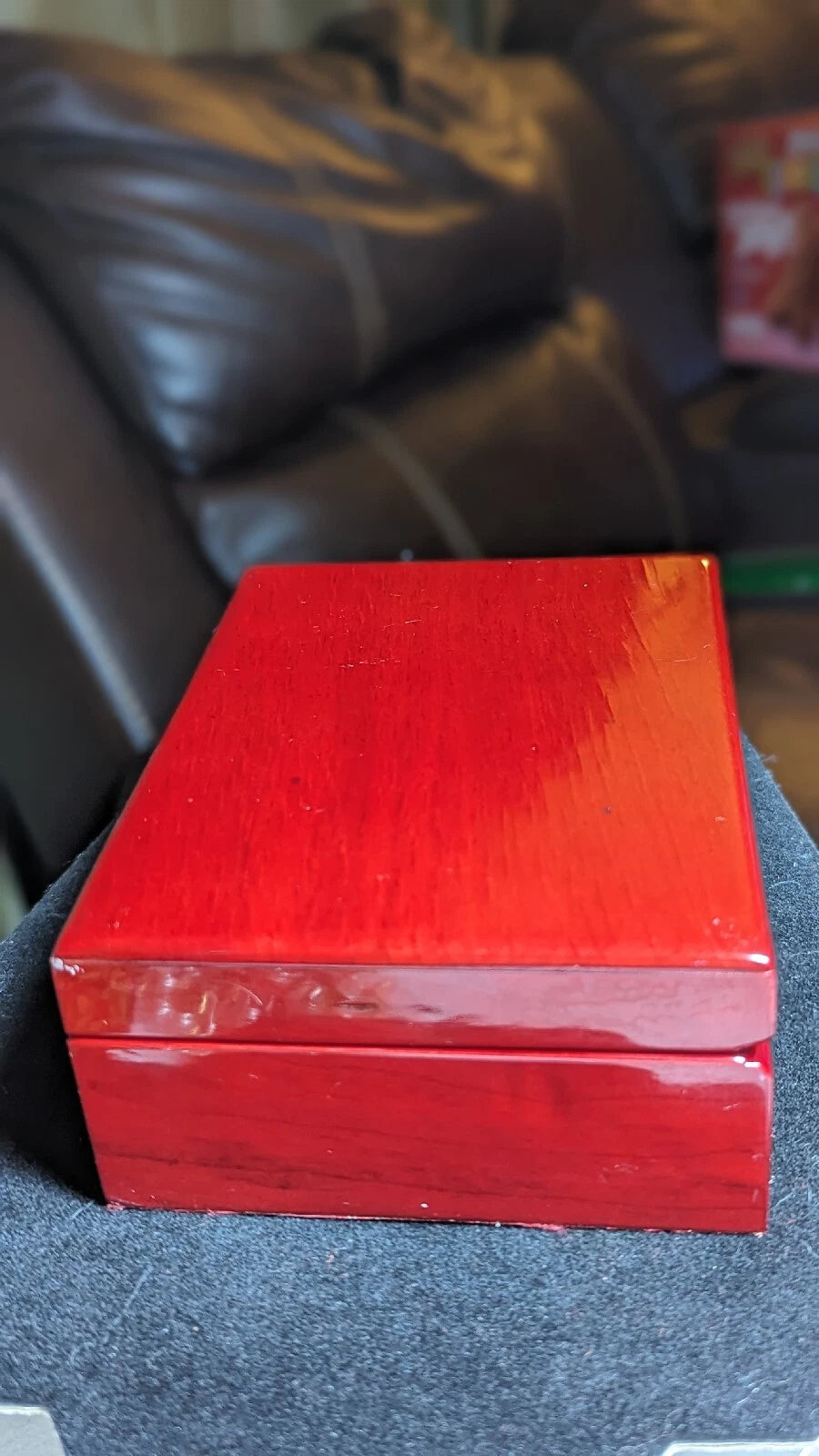 Red Lacquered Wood Travel Jewelry Box Mirrored 8 PC Goldtone Silvertone Jewelry | eBay