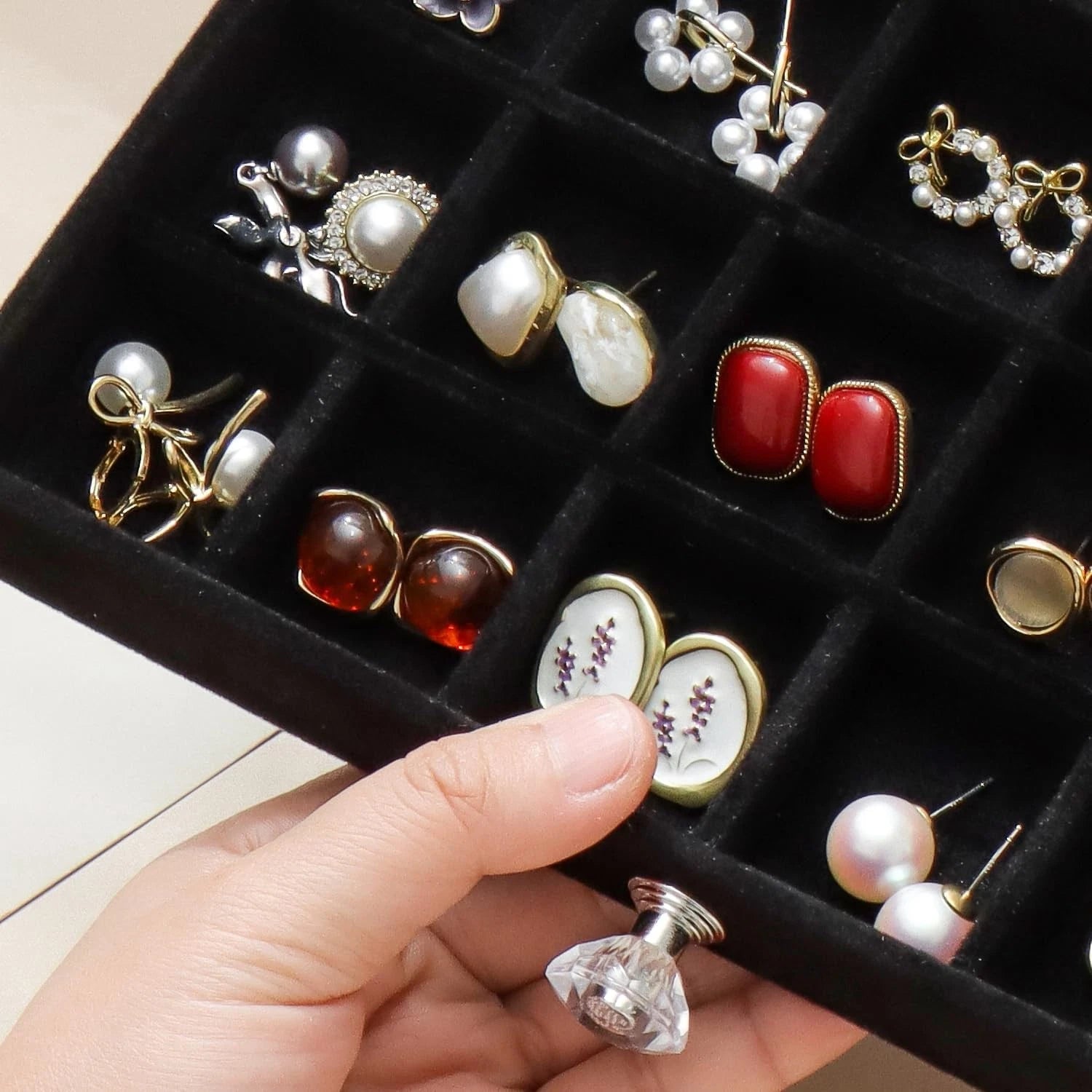 Clear Jewelry Box Earring Organizer Storage Case Velvet 3 Drawer Display Tray | eBay