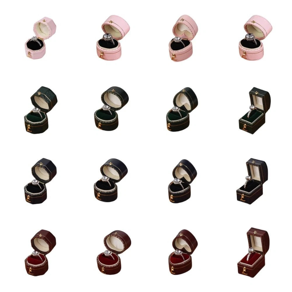 Luxury Vintage Leather Ring Boxes Engagement Wedding Ring Box Jewellery Case | eBay