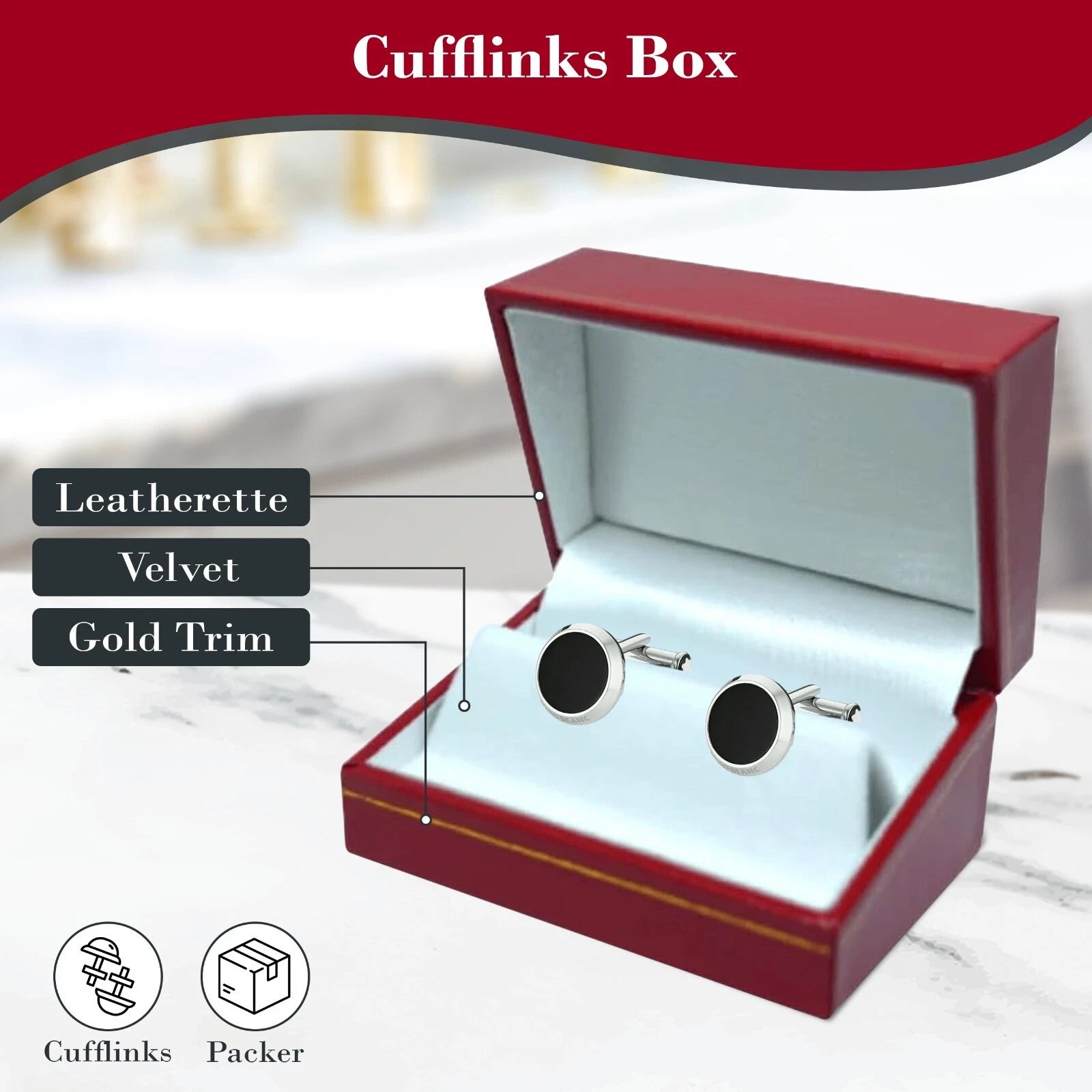 Novel Box Cufflinks Jewelry Box with Gold Trim, Jewelry Gift Box, Storage Box | eBay