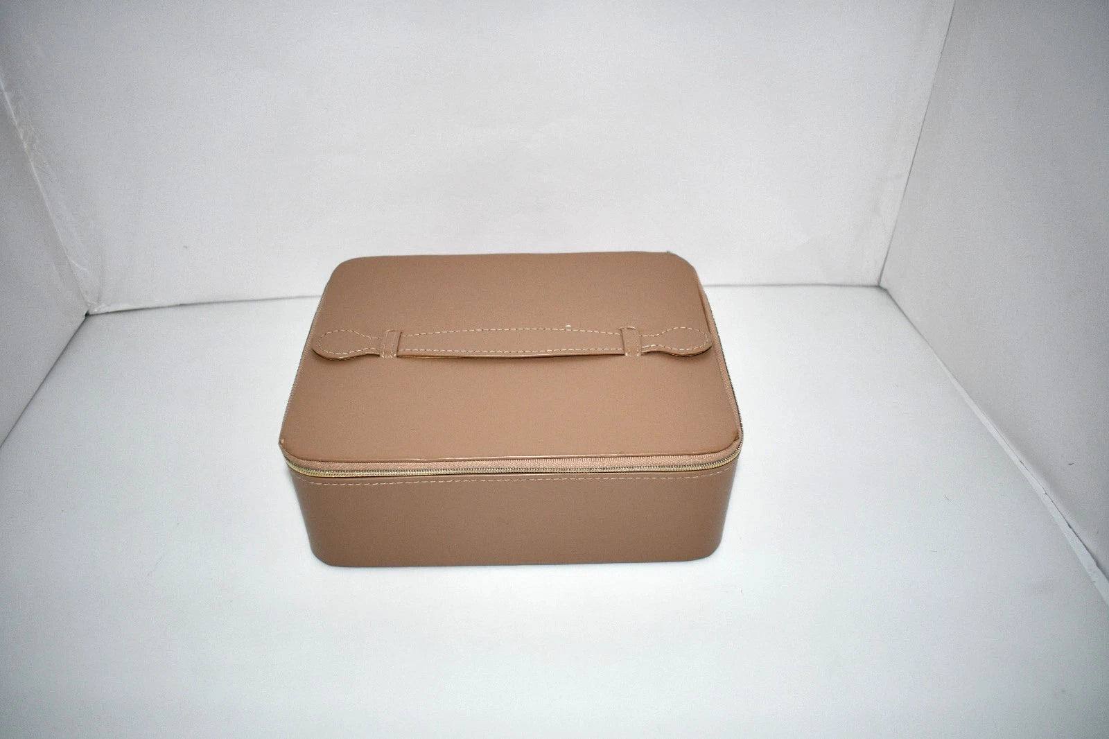 A New Day Jewelry Organizer & Travel Zip Case | Faux Leather Beige Storage Box w | eBay